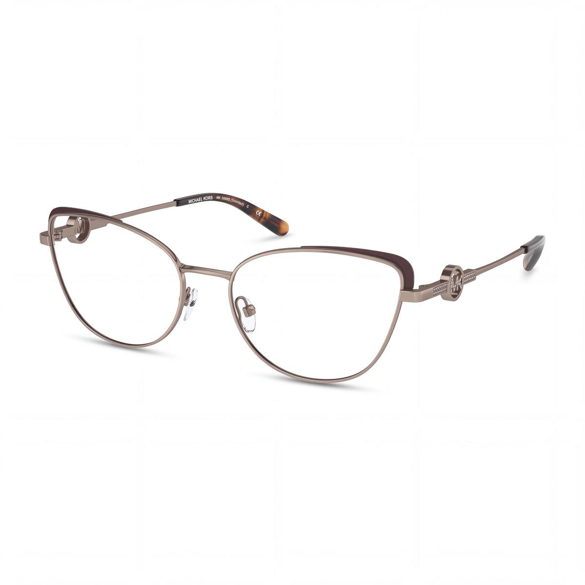 Gafas graduadas de montura completa con forma de ojo de gato para mujer Michael Kors TRINIDAD MK 3058B, color bronce, 54-17-140 mm, Photo 1