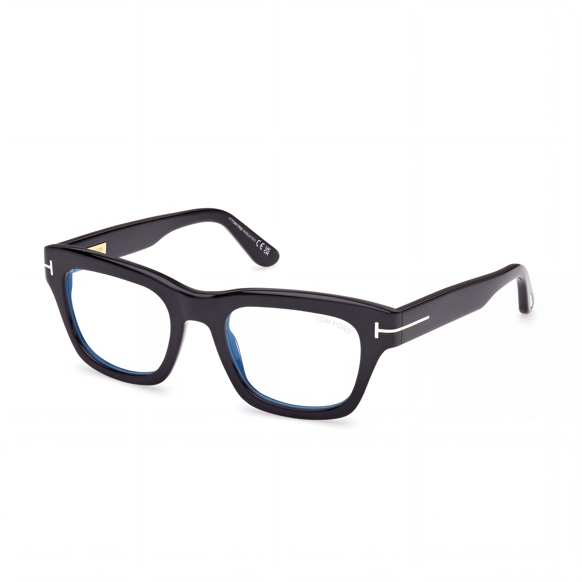 Tom Ford Ft6036-b Men's Shiny Black Square Eyeglasses with Blue Filter Plastic Frame and Polycarbonate Lenses 52mm, Photo 1