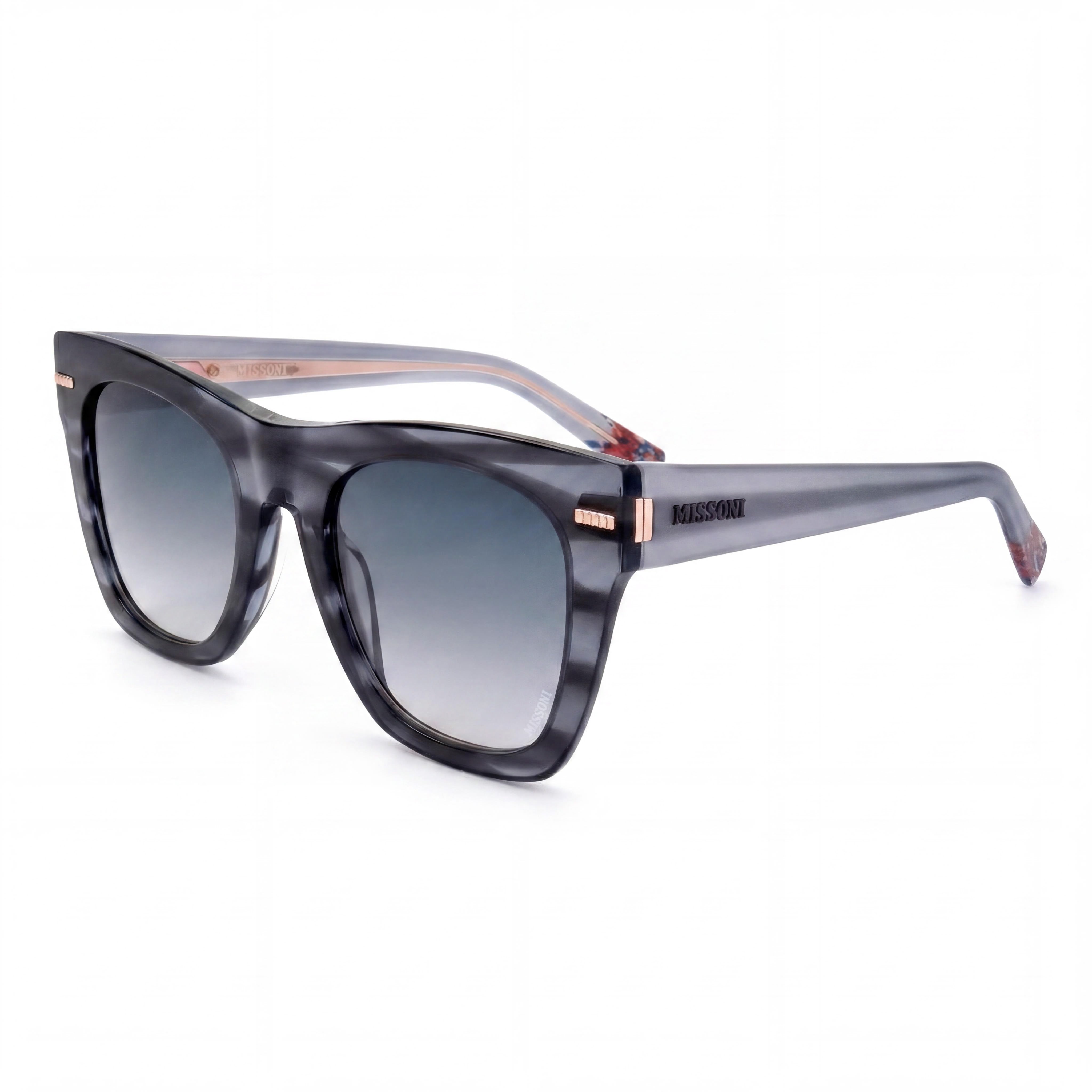 Gafas de sol Missoni Casual de acetato para mujer, color gris cuerno azul, doble tono, lentes melocotón, 51 mm, protección UV, Photo 1