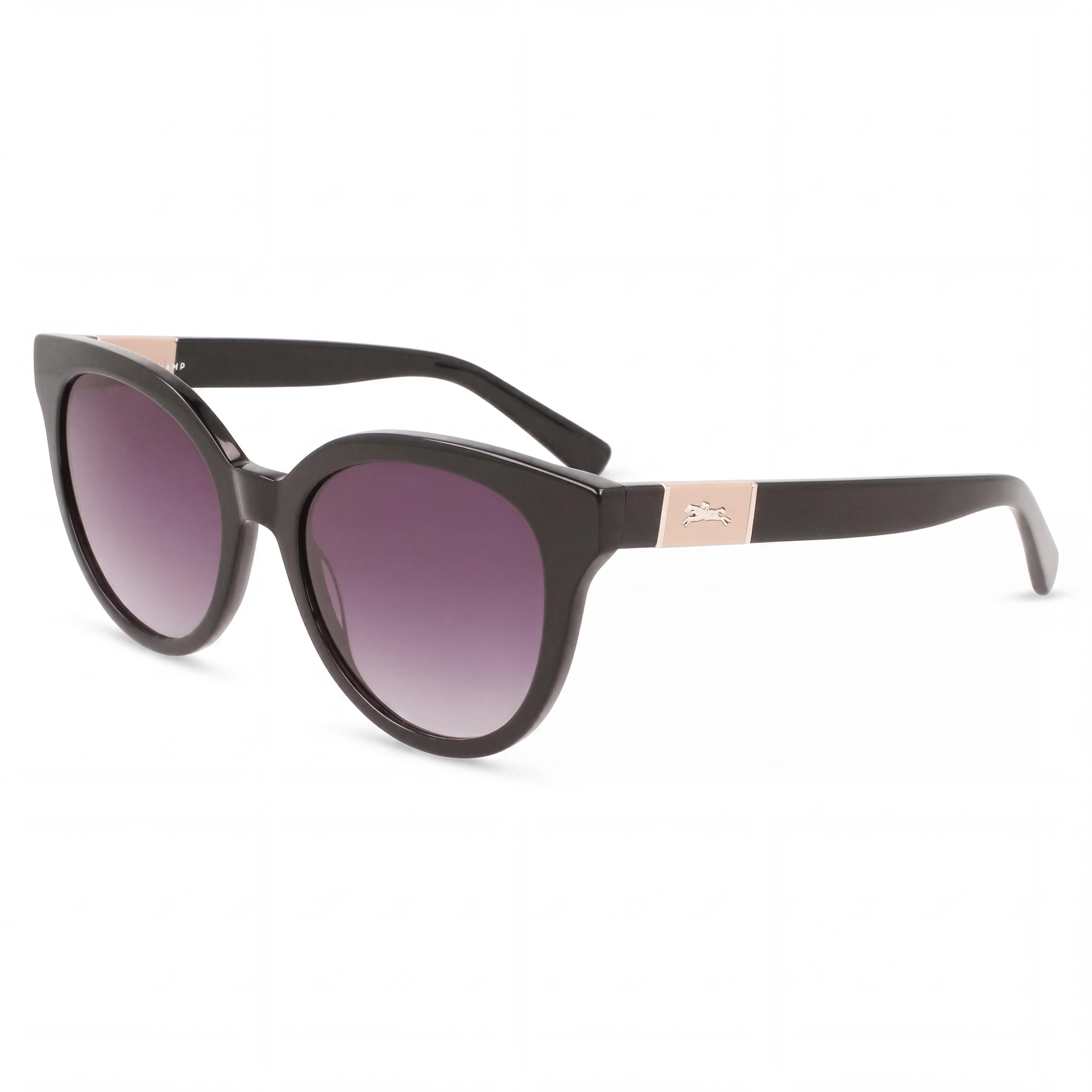 Gafas de sol Longchamp informales para mujer, montura de acero inoxidable en blanco y negro, lente negra con protección UV de 53 mm, Photo 1