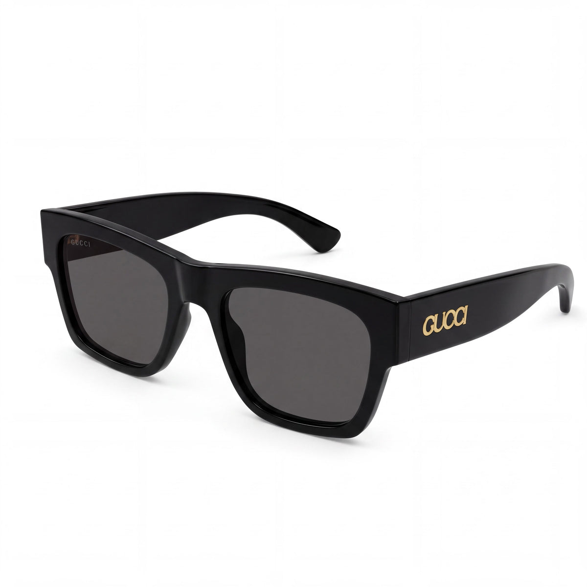 Gucci Fashion Sunglasses for Men and Women with Black Acetate Square Frame and Black Non-Polarized Lenses 54mm, Photo 1