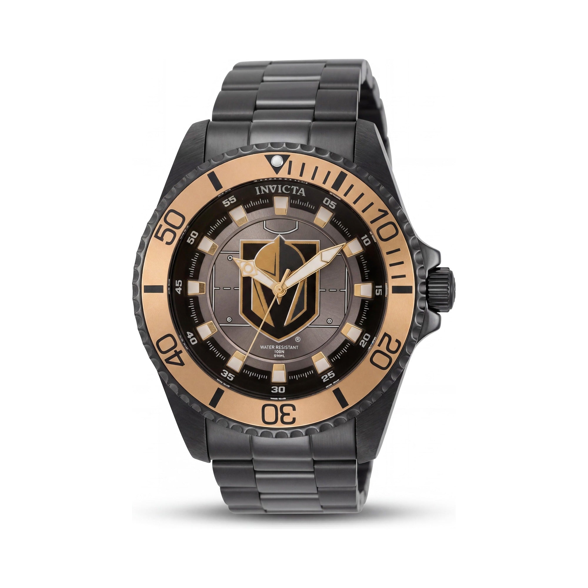 Invicta 42244 NHL Women's Black Stainless Steel Quartz Water Resistant Watch with Flame Fusion Crystal 38mm, Photo 1