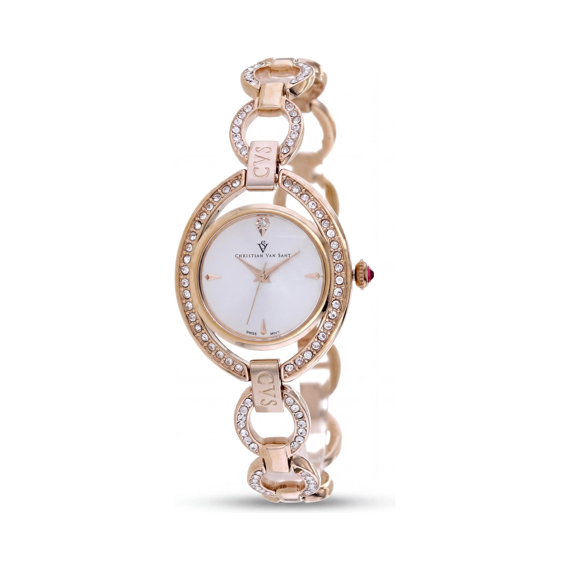 Christian Van Sant Women's CV2933 Rose Gold Stainless Steel Case & Bracelet White Dial Quartz Water Resistant Watch, Photo 1