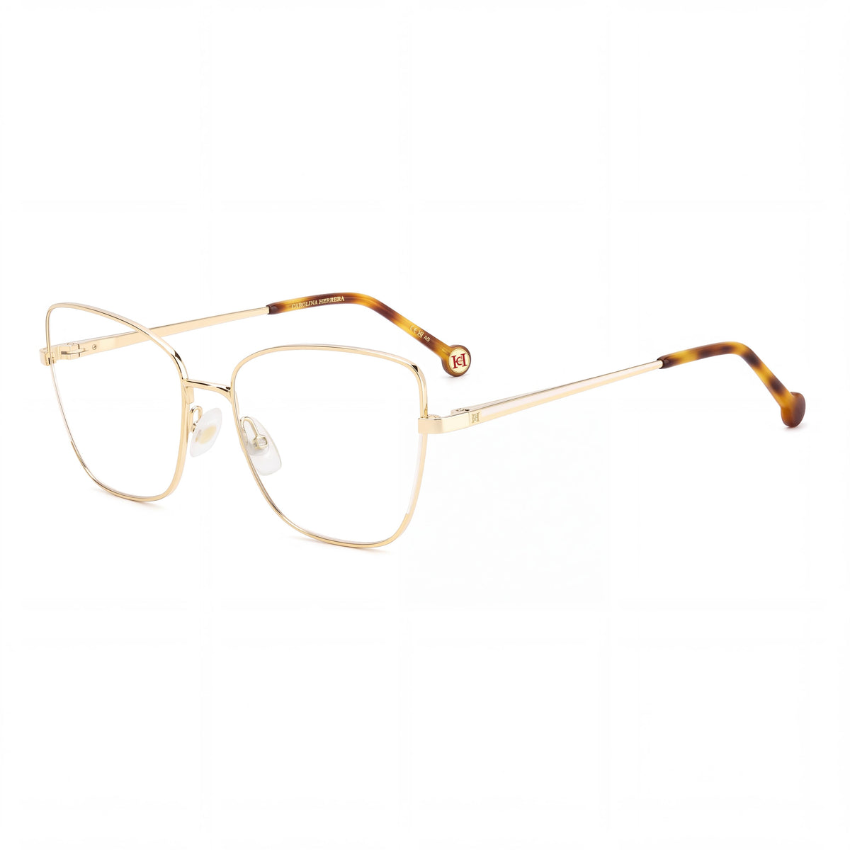 Carolina Herrera Her 0209 Women's Modern Metal Sunglasses, White Gold Frame & Lenses, 56mm, Photo 1