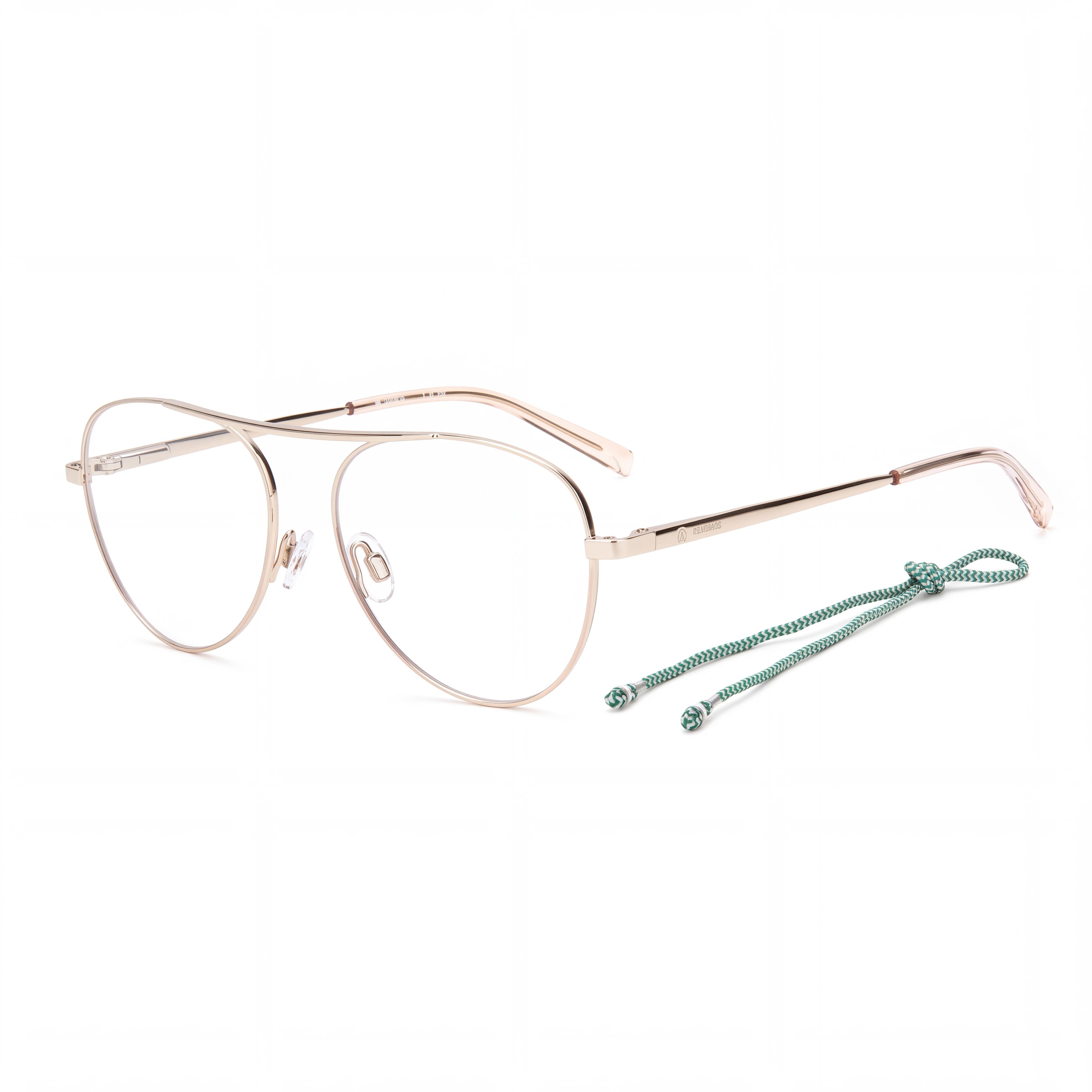 Gafas ópticas de aviador M Missoni para mujer con montura de acero aleado en oro rosa y lentes de policarbonato en oro rosa 55-16-140, Photo 1