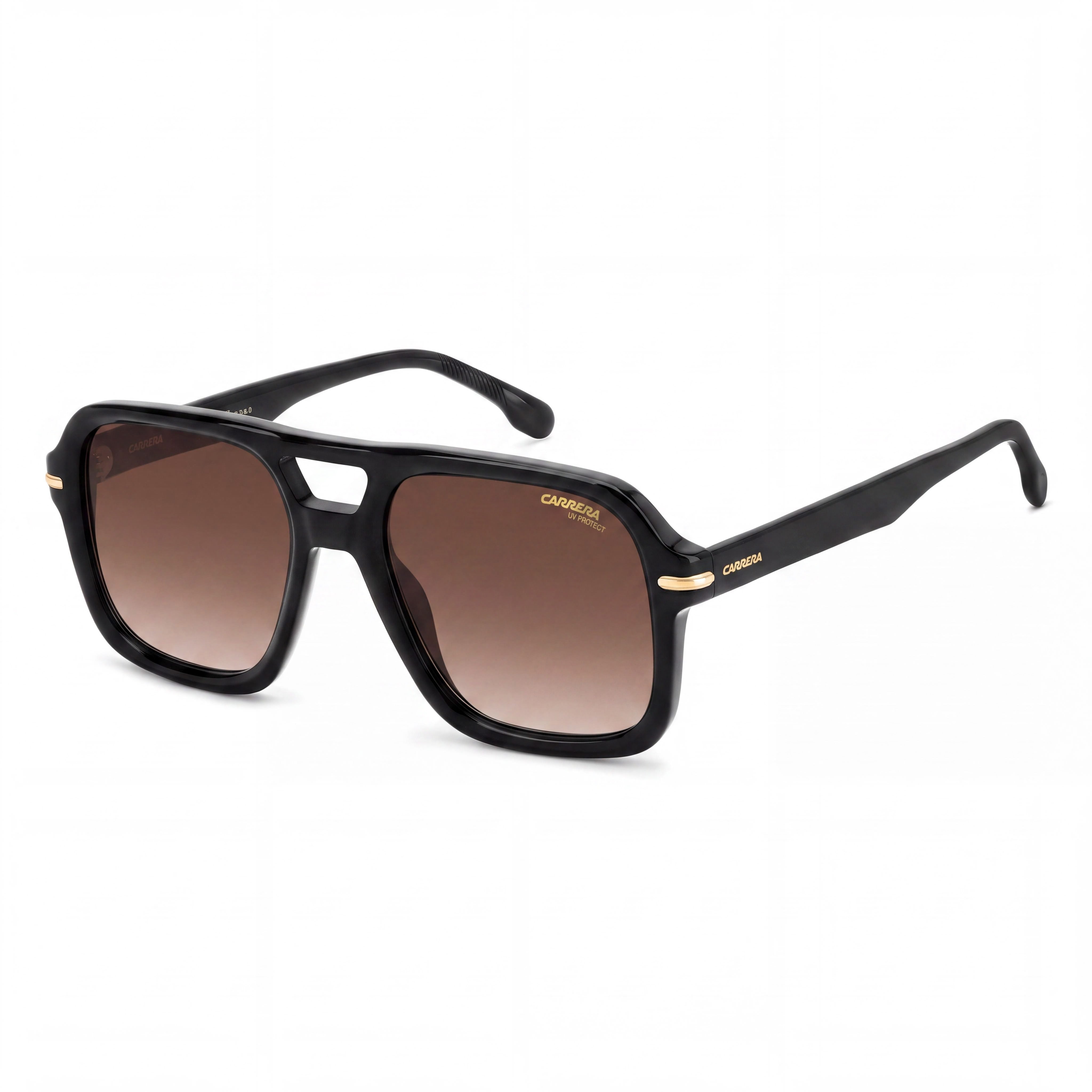 Carrera 317/S Men's Plastic Frame Sunglasses, Black with Brown Shaded Lenses, UV Protection, Non-Polarized 55mm, Photo 1