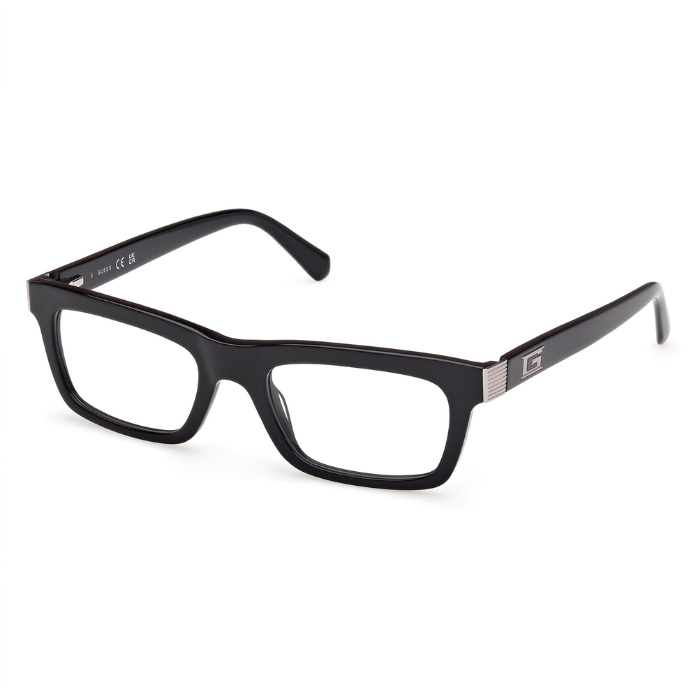 GUESS Gu50242 Unisex Shiny Black Plastic Frame Polarized Clear Polycarbonate Lenses 53-20-145