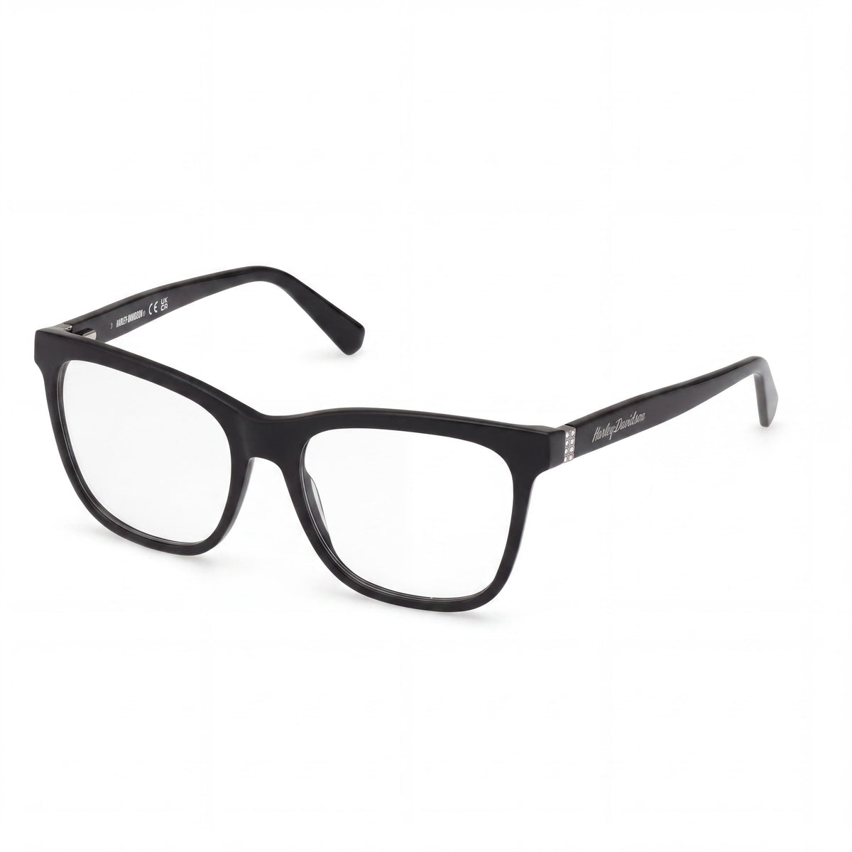 Monturas ópticas Harley-Davidson para hombre, de acetato negro brillante, con lentes de demostración transparentes, aptas para lentes graduadas, Photo 1