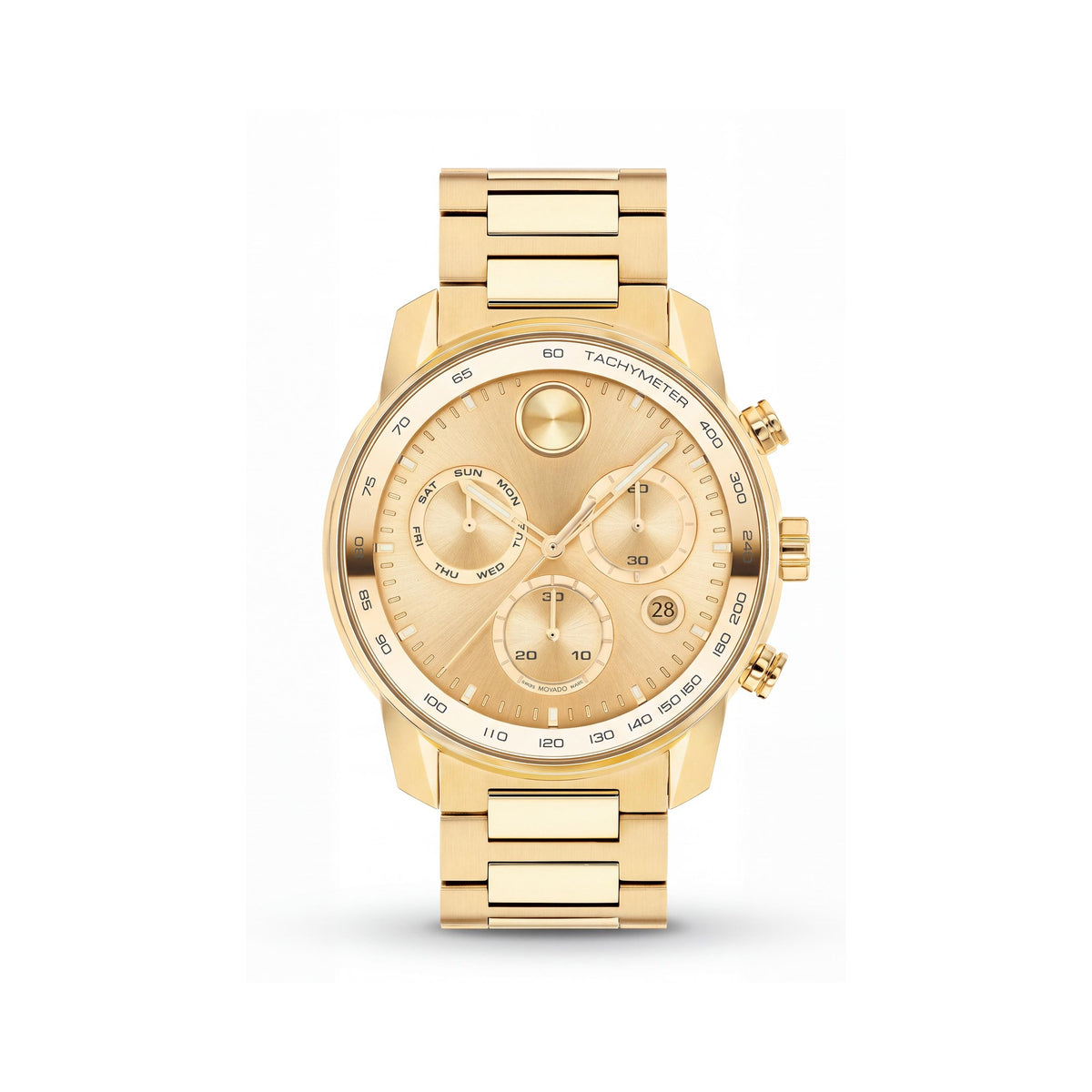 Reloj Movado BOLD Verso 3600866 para hombre, cronógrafo de acero inoxidable chapado en oro, 44 mm, Photo 1