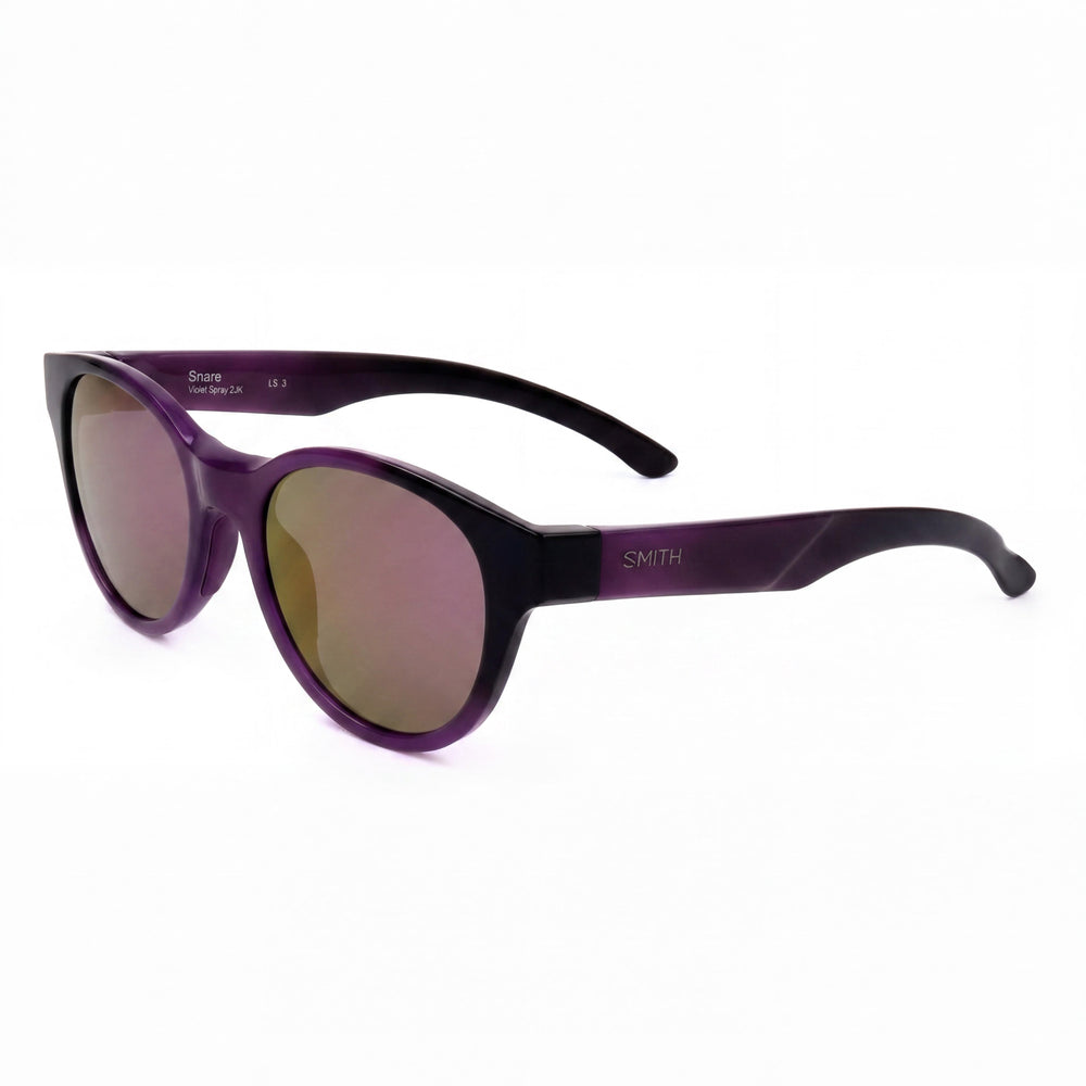 Gafas de sol unisex Smith Glam con montura de composite en negro y morado y lentes de policarbonato morado, 51 mm