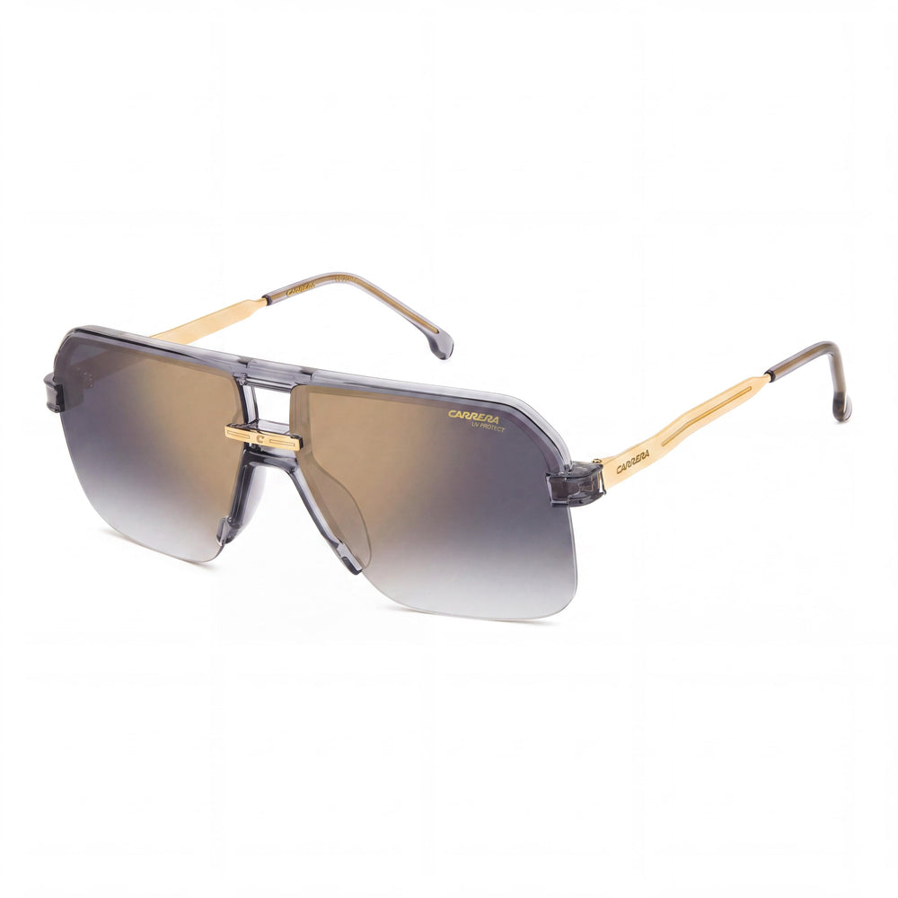 Carrera 1066/S Men's Grey Polyamide Frame Grey Shaded Gold Mirror Lenses UV Protection Sunglasses 63mm