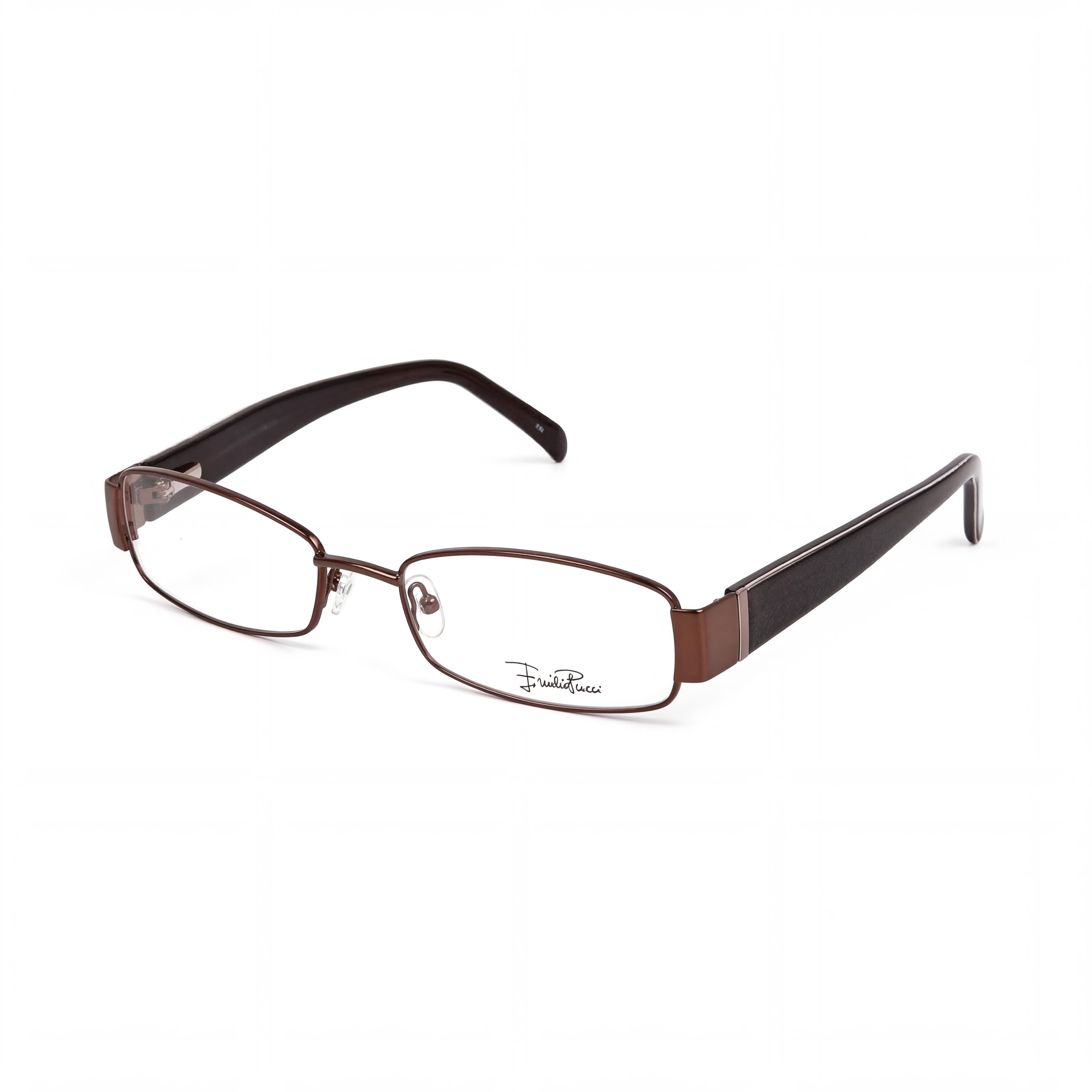 Emilio Pucci 2136-210 Brown Rectangle Eyeglasses for Women, Metal 50mm, Photo 1