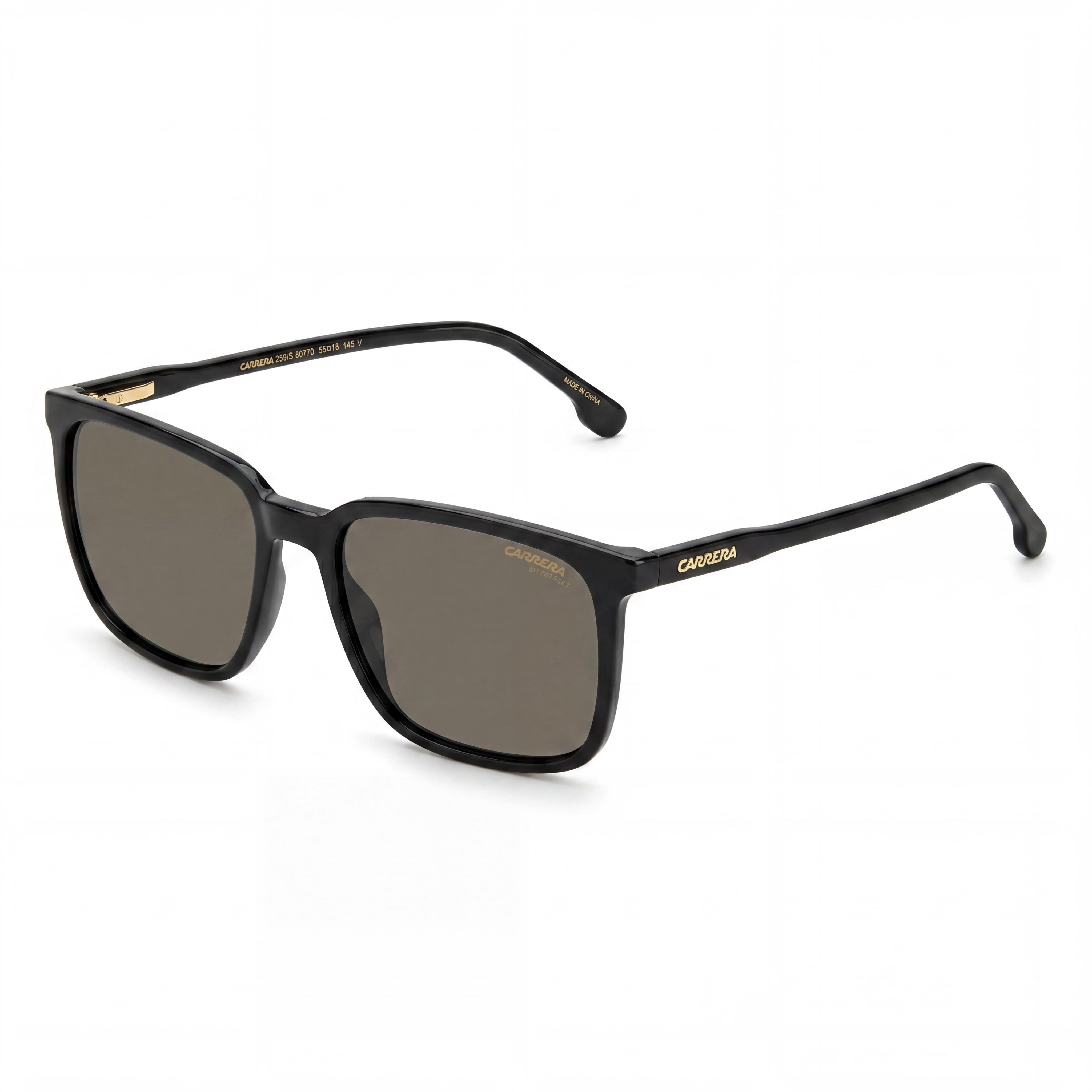 Carrera 259/S Unisex Black Polyamide Frame UV Protected Non-Polarized Eyewear 55-18-145mm, Photo 1