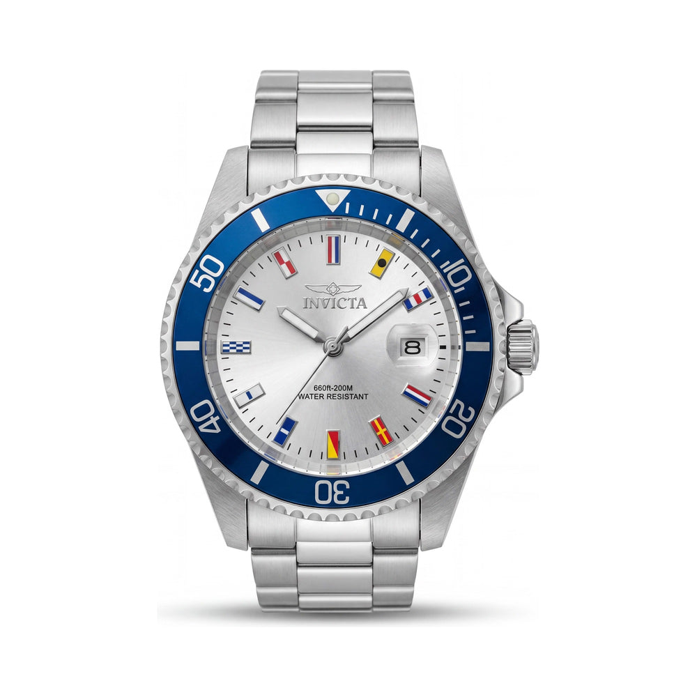 Invicta Pro Diver 49885 Unisex Silver Dial Stainless Steel Bracelet Quartz 20 ATM Watch 40mm Case