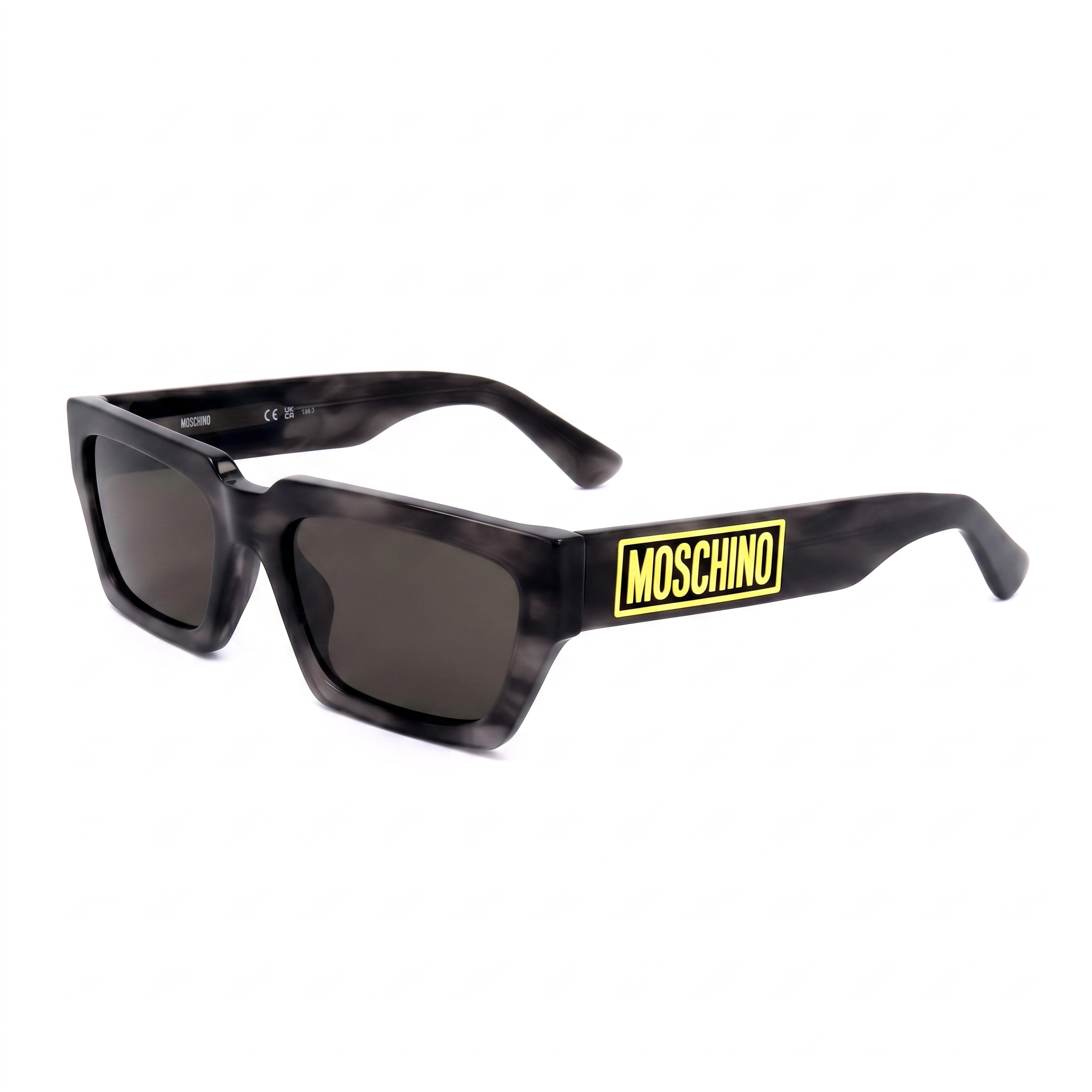 Moschino Casual Sunglasses for Men, Grey Horn Acetate Frame with UV Protection, Size 55-20-145mm, Photo 1