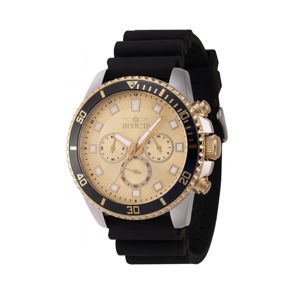 Reloj cronógrafo Invicta Pro Diver IN-46128-AMZUK para hombre, acero inoxidable plateado, silicona negra, 45 mm