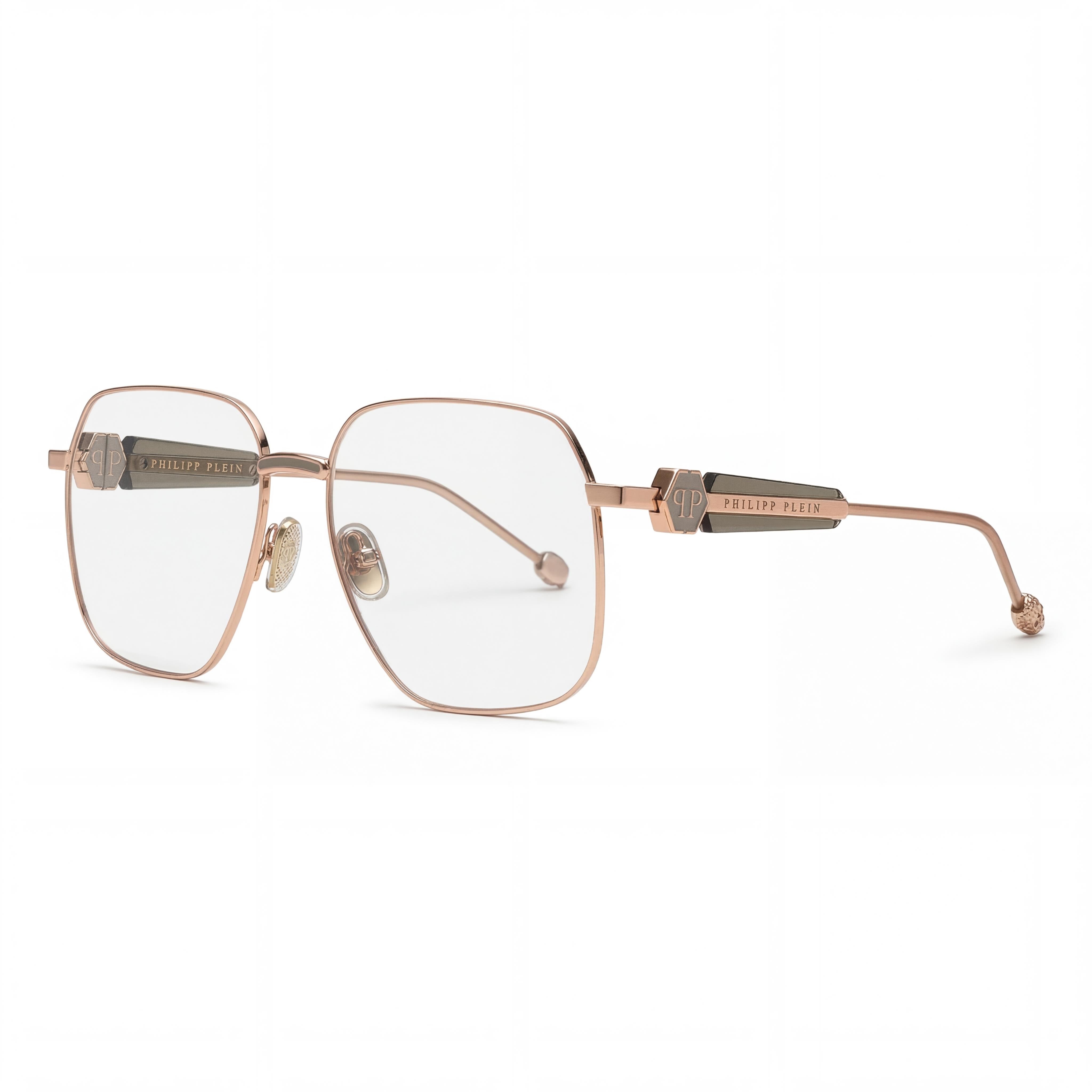 Philipp Plein Vpp126s Copper Gold Rectangle Eyeglasses for Women, 57mm, Photo 1