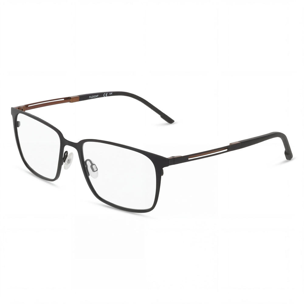 Flexon E1159 Unisex Acetate Matte Black Eyeglasses 54-18-145