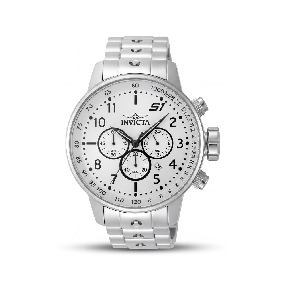 Invicta 23078 Reloj de Cuarzo Cronógrafo para Hombre con Caja y Brazalete de Acero Inoxidable Plateado de 49 mm de Diámetro