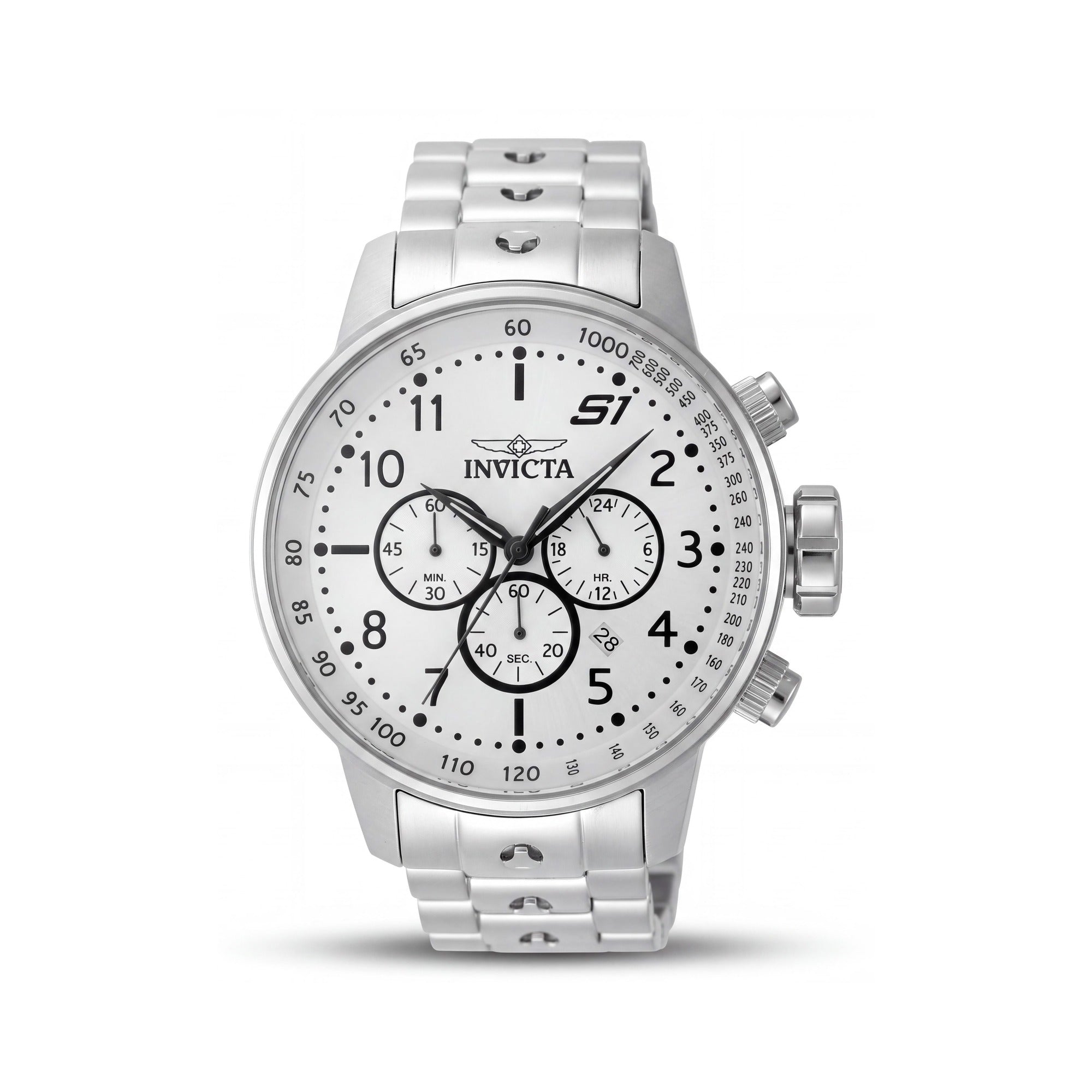 Invicta 23078 Quartz Watch Men's Chronograph with Silver Stainless Steel Case and Bracelet 49mm Case Diameter, Photo 1