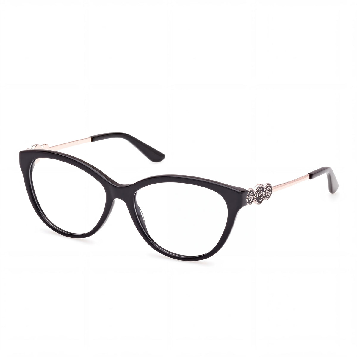 GUESS Gu50230 Women's Eyewear featuring a Shiny Black Plastic Frame, 50mm Lens, 16mm Bridge, 140mm Temple, Photo 1