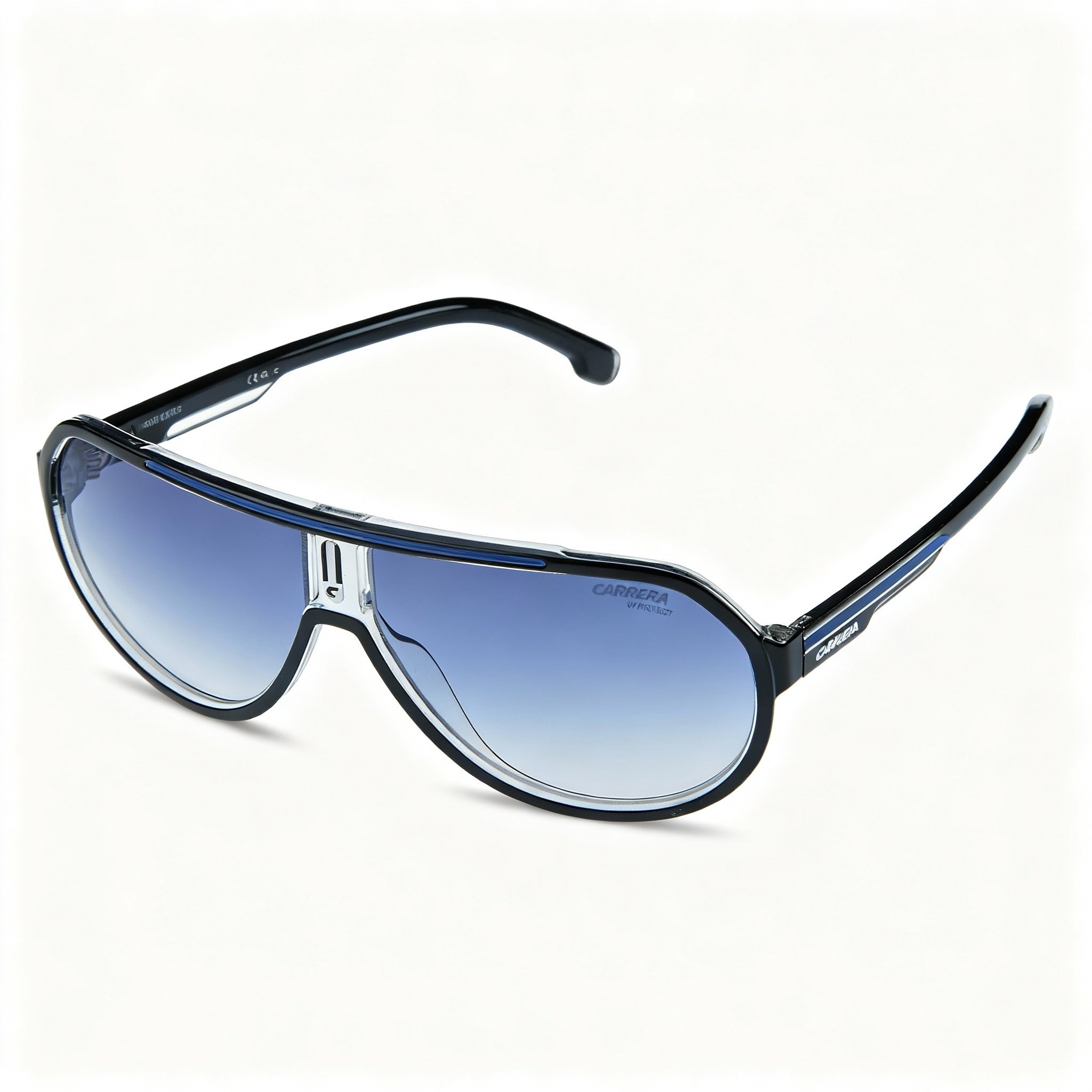 Carrera Casual Men's Acetate Black Red Frame Dark Blue Shaded Polycarbonate Non-Polarized Sunglasses 64mm, Photo 1