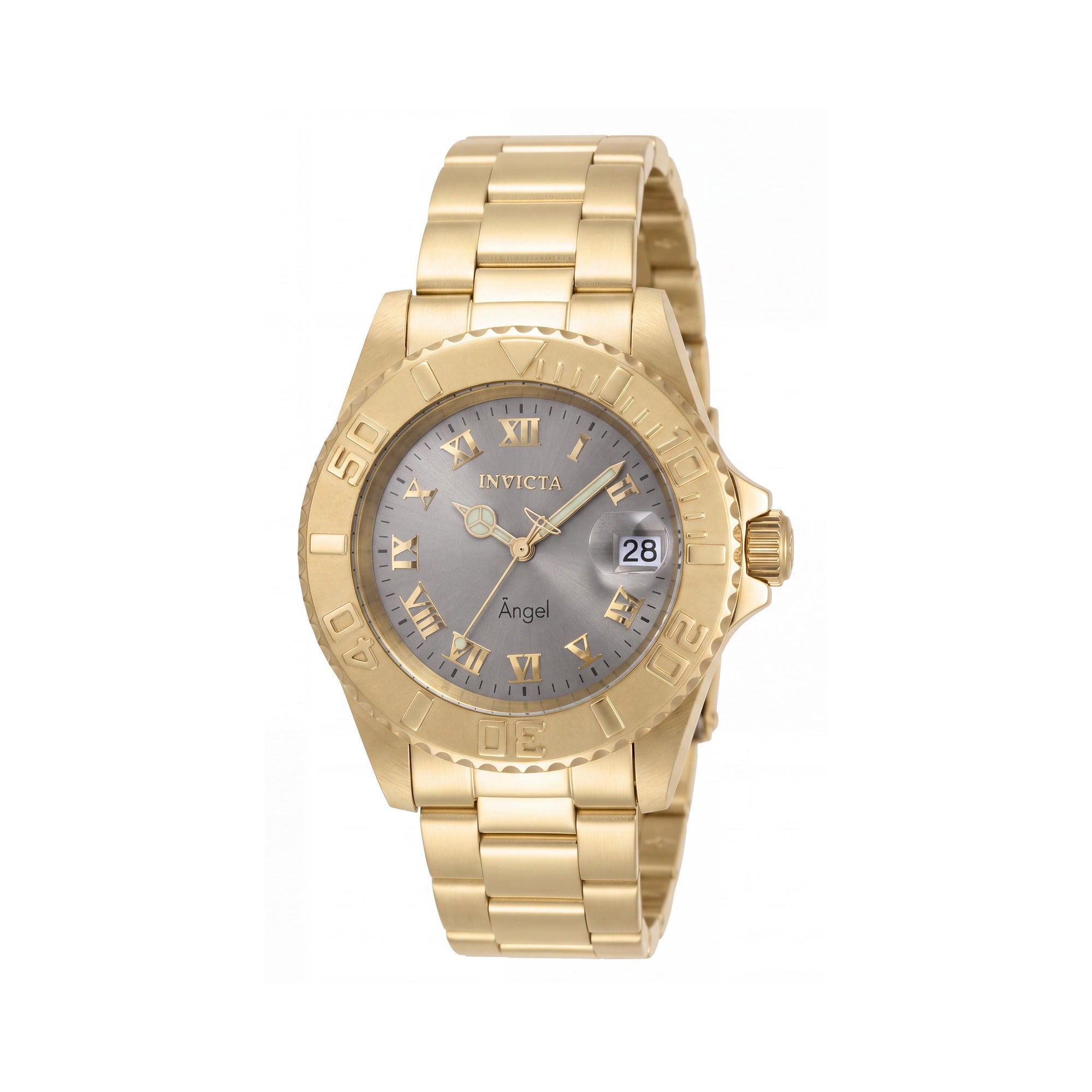 Invicta Angel 14366 Women's Gold-tone Stainless Steel Grey Dial Luminous Quartz Dive Watch 40mm, Photo 1