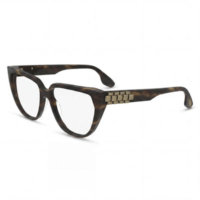 Gafas de sol Victoria Beckham VB2661 de estilo moderno para mujer con montura de acetato, color caqui a rayas, estilo habano, 54 mm