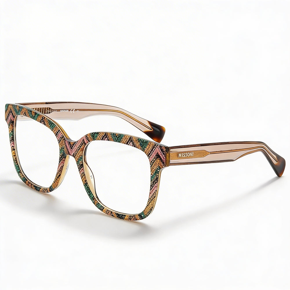 M Missoni Casual Women's Acetate Optical Eyewear Frame Pattern Pink Green Size 51-18-140