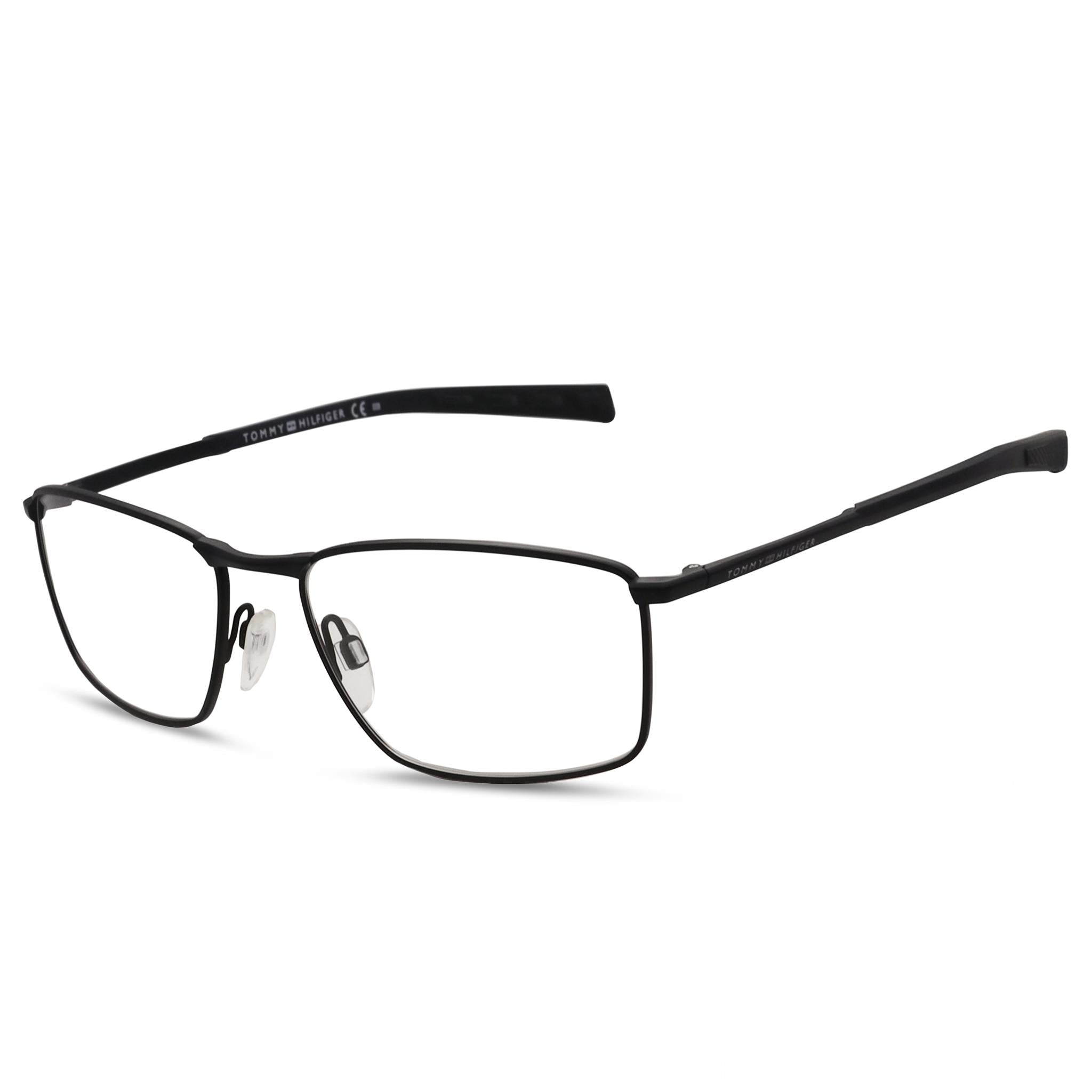 Tommy Hilfiger TH 1783 Unisex Rectangular Matte Black Metal Eyeglasses, Lens 57mm Bridge 18mm Temple 140mm, Photo 1
