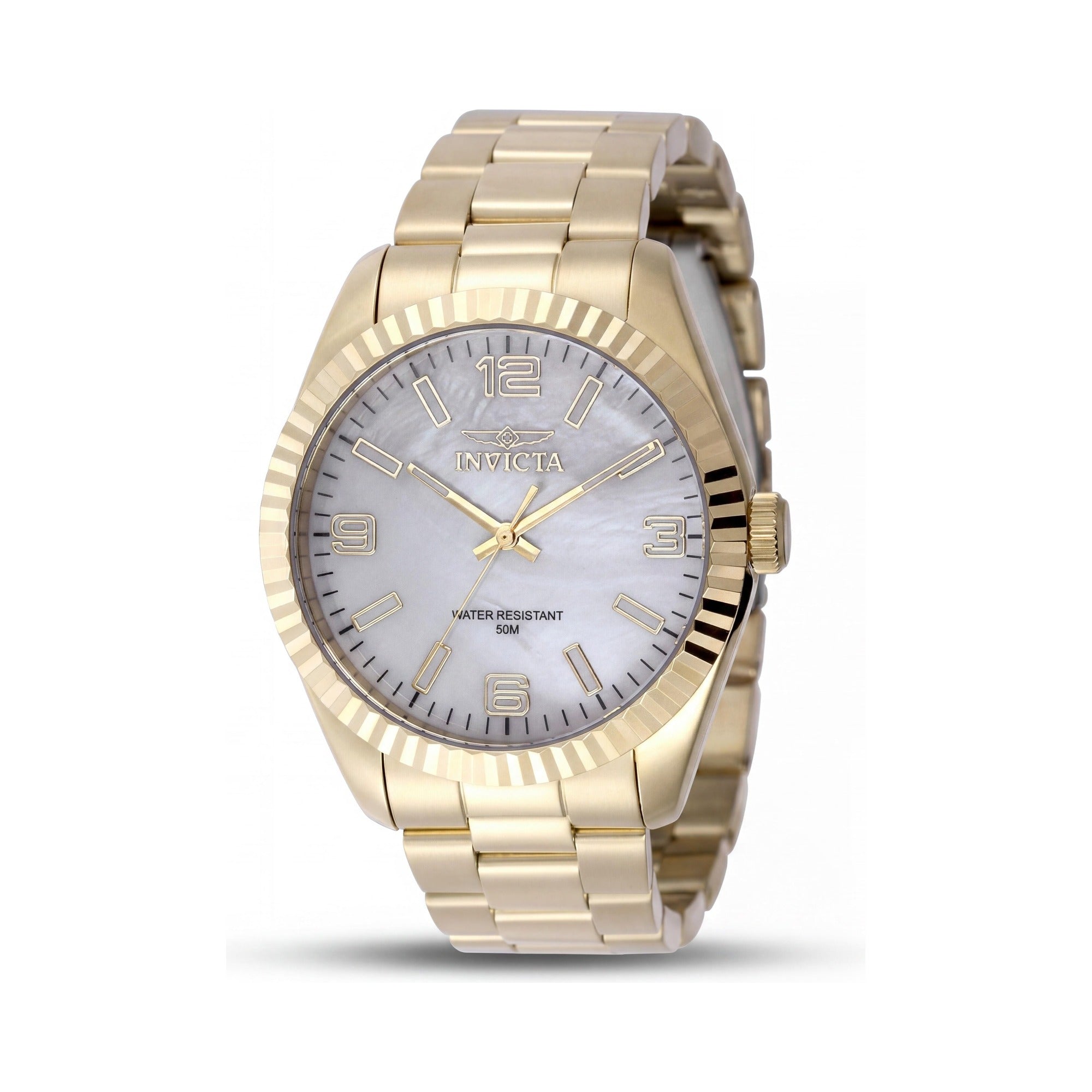 Invicta Specialty 50126 Reloj de pulsera de cuarzo de acero inoxidable dorado para hombre con esfera de nácar de 43 mm, Photo 1