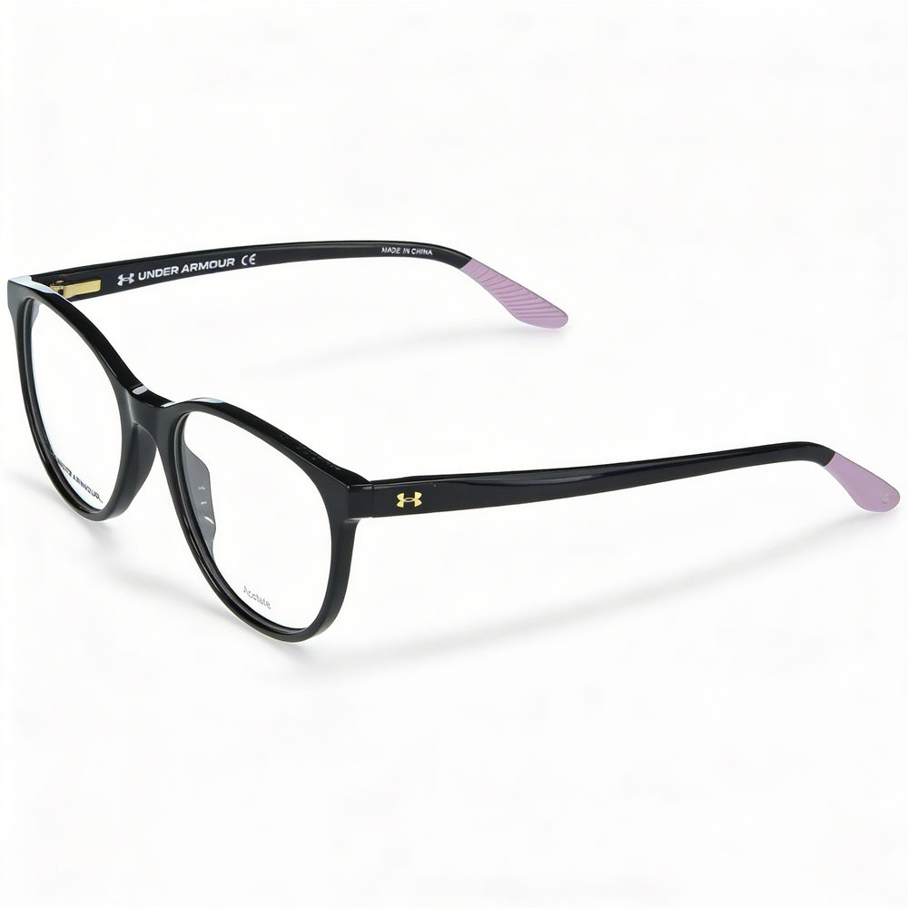 Gafas deportivas Under Armour Ua 5020 para mujer, de plástico negro, con lentes de 52 mm, puente de 18 mm y patillas de 140 mm.