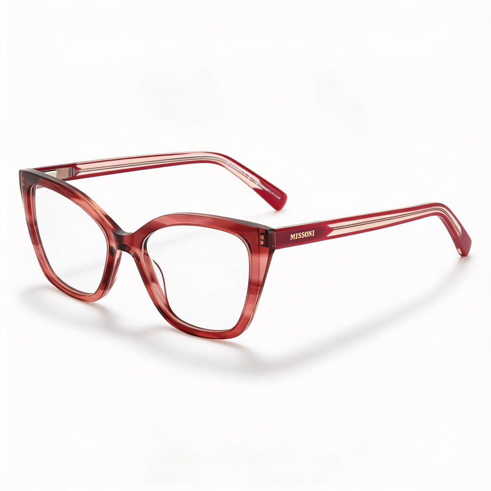Missoni Casual Women's Red Horn Acetate Eyeglasses Frame with 51mm Lens Width, 17mm Bridge, 145mm Temple