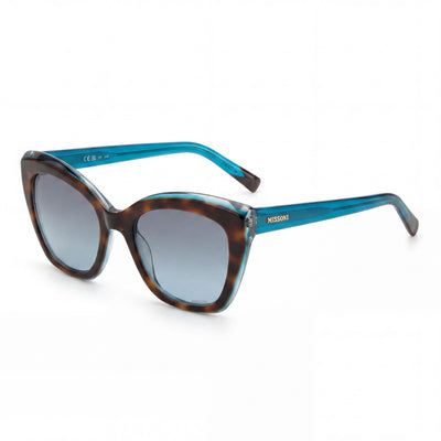 Missoni Classic Women's Acetate Frame Sunglasses with UV Protection, Havana Turquoise Blue Gradient, 54mm