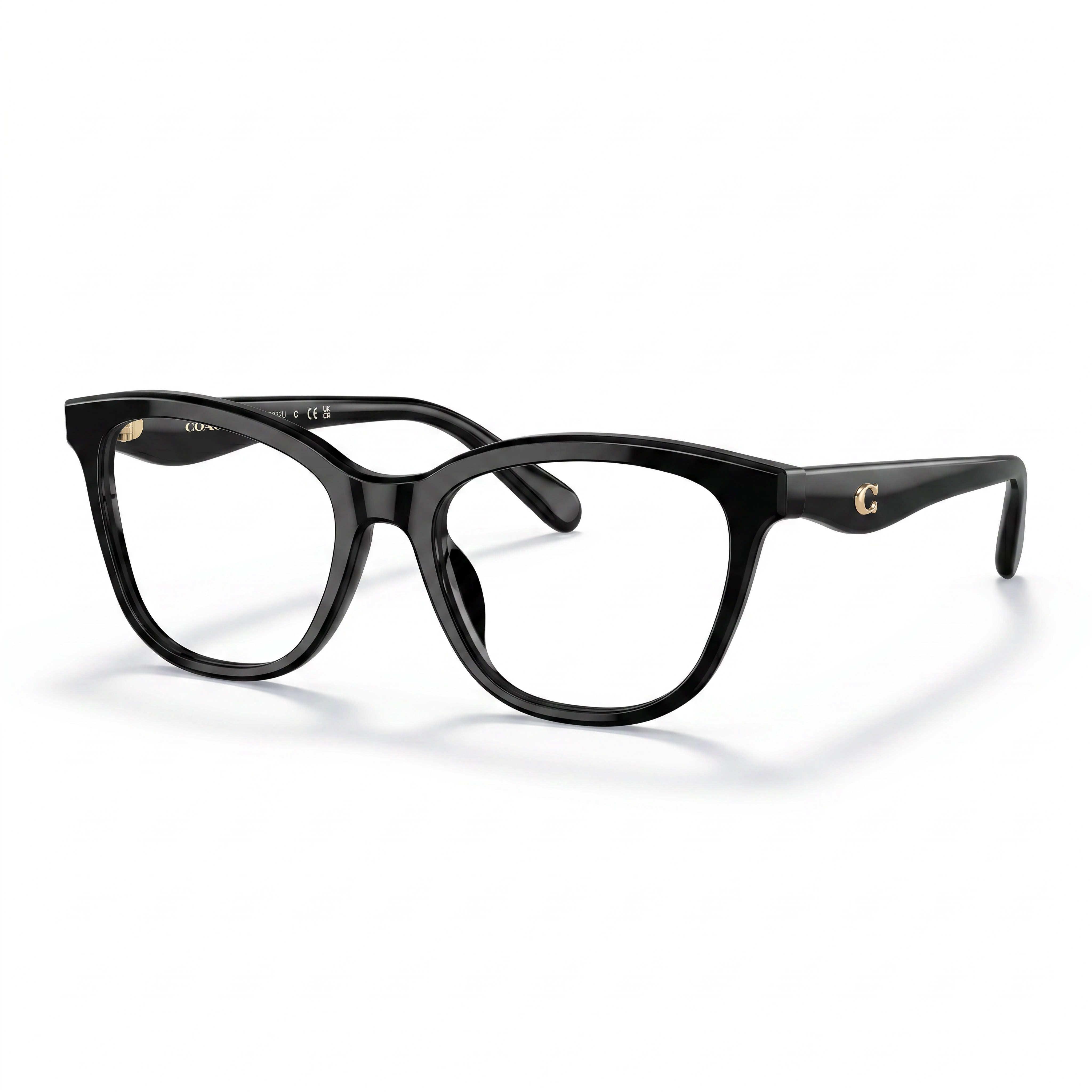 Gafas graduadas de plástico negro COACH Hc6232u Sculpted C Hardware Universal Fit para mujer 53 mm, Photo 1