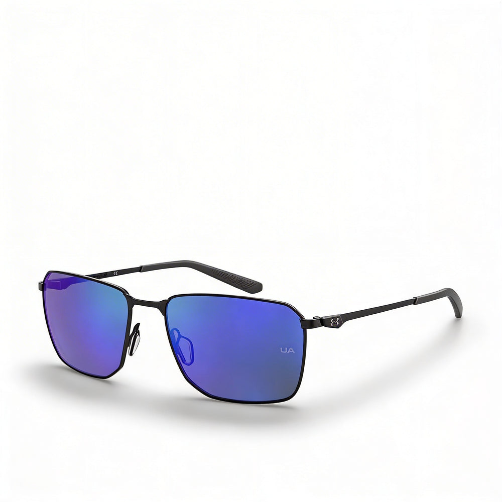 Under Armour Ua Scepter 2/G Unisex Stainless Steel Non-Polarized UV Protected Sunglasses Black Blue Multi Mirrored 58mm