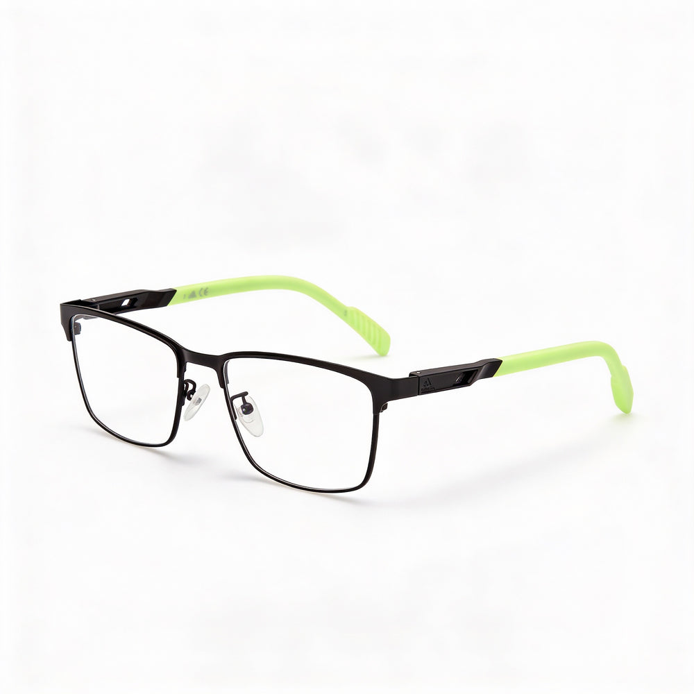 Gafas adidas Navigator con montura metálica para hombre con acabado en negro mate y verde claro mate, 55 mm