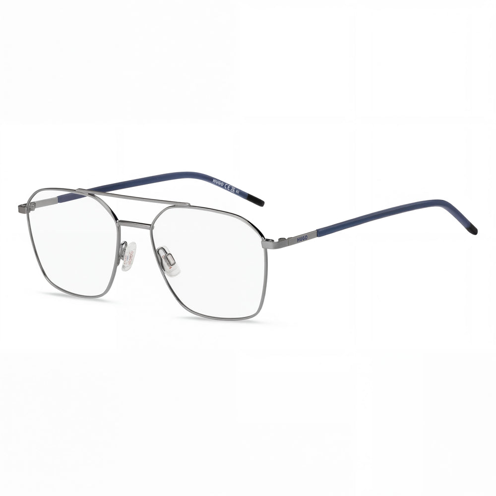 Gafas de sol rectangulares/cuadradas HUGO para hombre con montura de metal rutenio de 55 mm Hg 1274