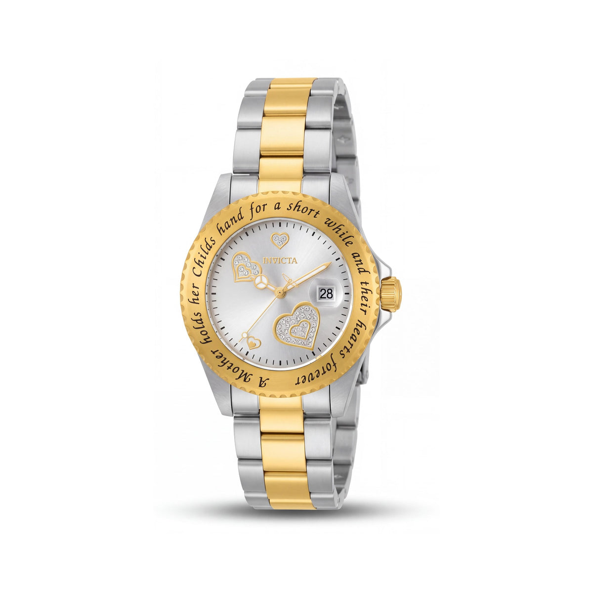 Invicta Angel 14730 Women's Quartz 40mm Stainless Steel Watch, 200M Water Resistant, Silver Dial, Yellow Gold-Tone, Photo 1