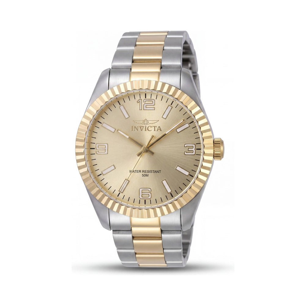 Reloj unisex Invicta Specialty Collection 47457 de acero inoxidable con correa y esfera dorada de 43 mm