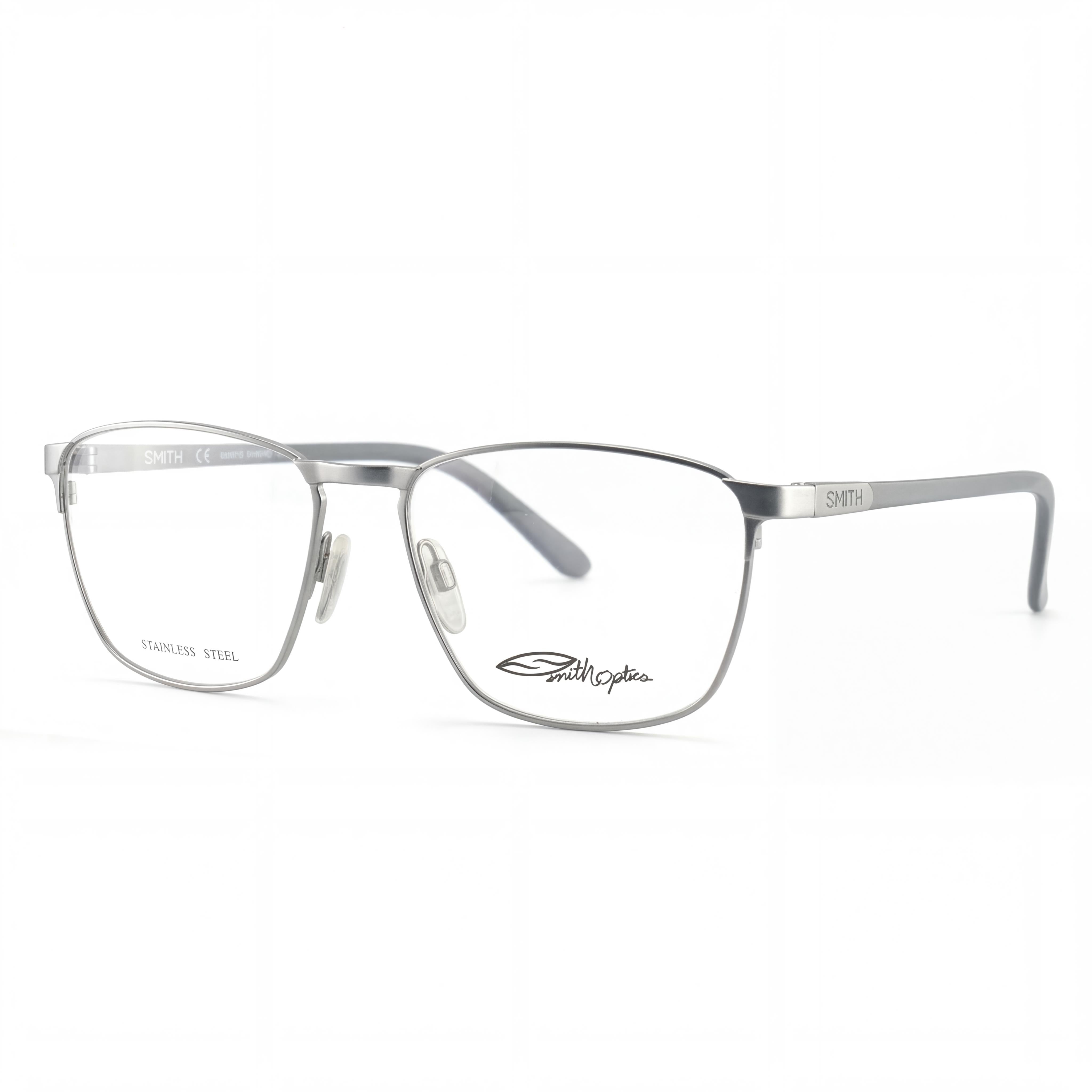 Gafas graduadas Smith Ralston para hombre, cuadradas, de metal, color gris rutenio mate, con lentes transparentes de demostración, 16-140 mm, Photo 1