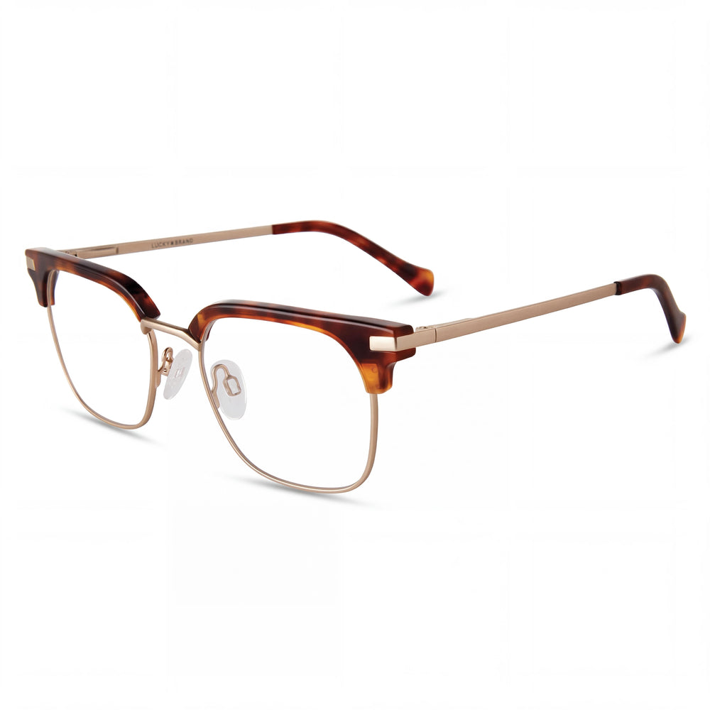 Gafas Lucky Brand Vlbd322 para hombre, montura de plástico dorado, lentes de acetato, protección UV, no polarizadas, 51 mm