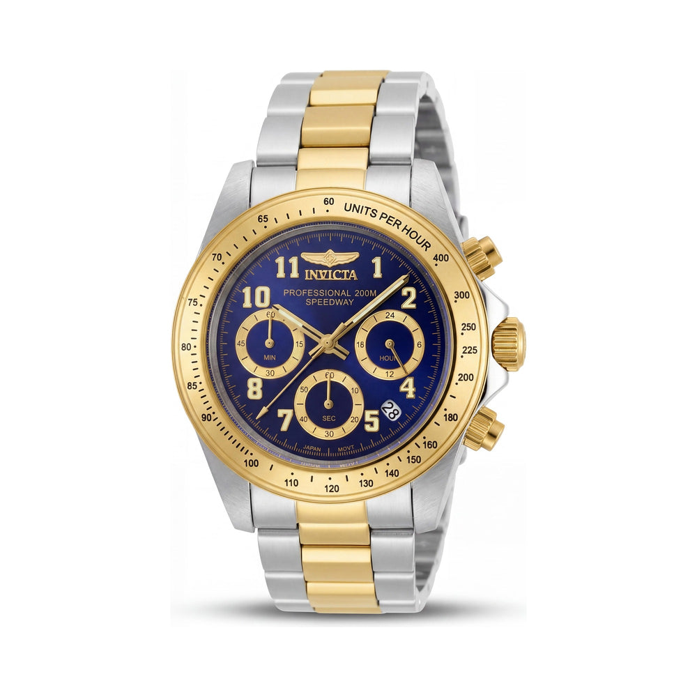 Invicta Men's Speedway 17028 Chronograph Japanese Quartz Gold Stainless Steel Blue Dial Luminous Watch