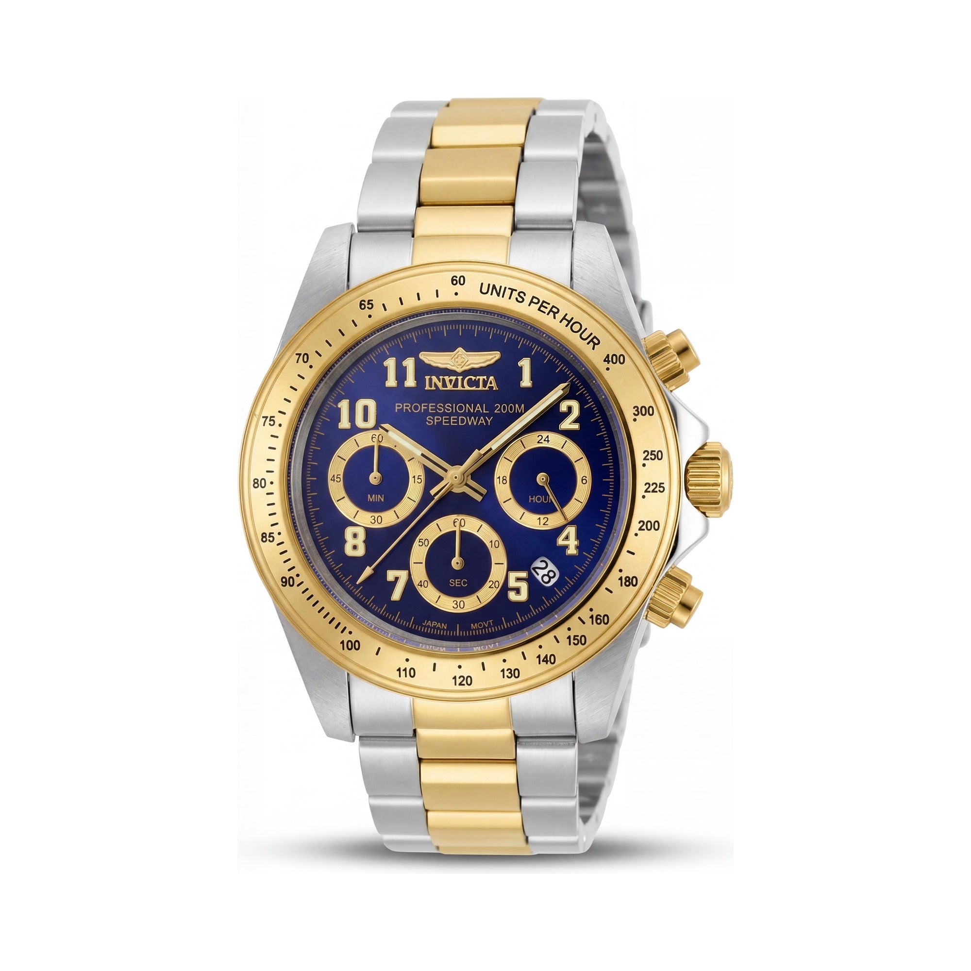 Invicta Men's Speedway 17028 Chronograph Japanese Quartz Gold Stainless Steel Blue Dial Luminous Watch, Photo 1