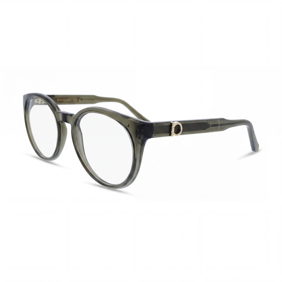 Ferragamo Sf3032e Women's Transparent Khaki Acetate Frame Eyewear Lens 51mm Bridge 20mm Temple 140mm, Photo 1