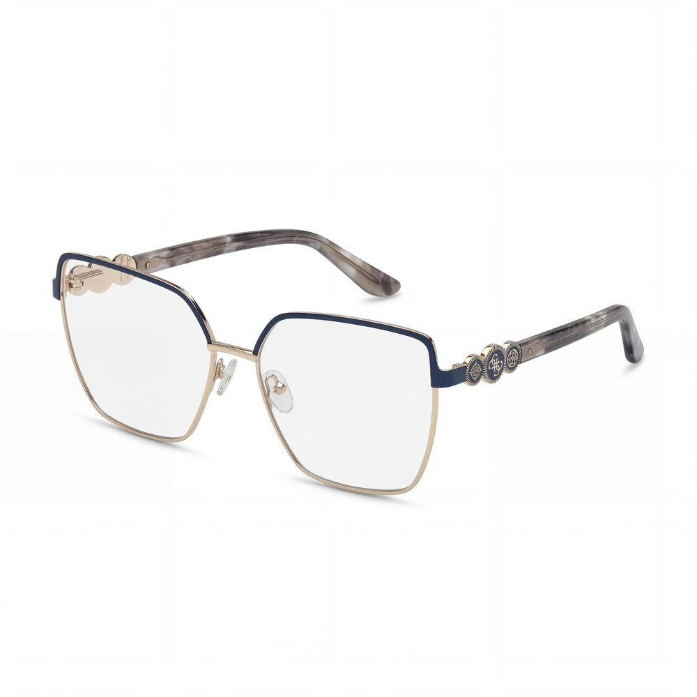 GUESS Gu50229 Gafas de Mujer de Metal sin Montura Color Azul Claro Mate Gris Habana 57mm