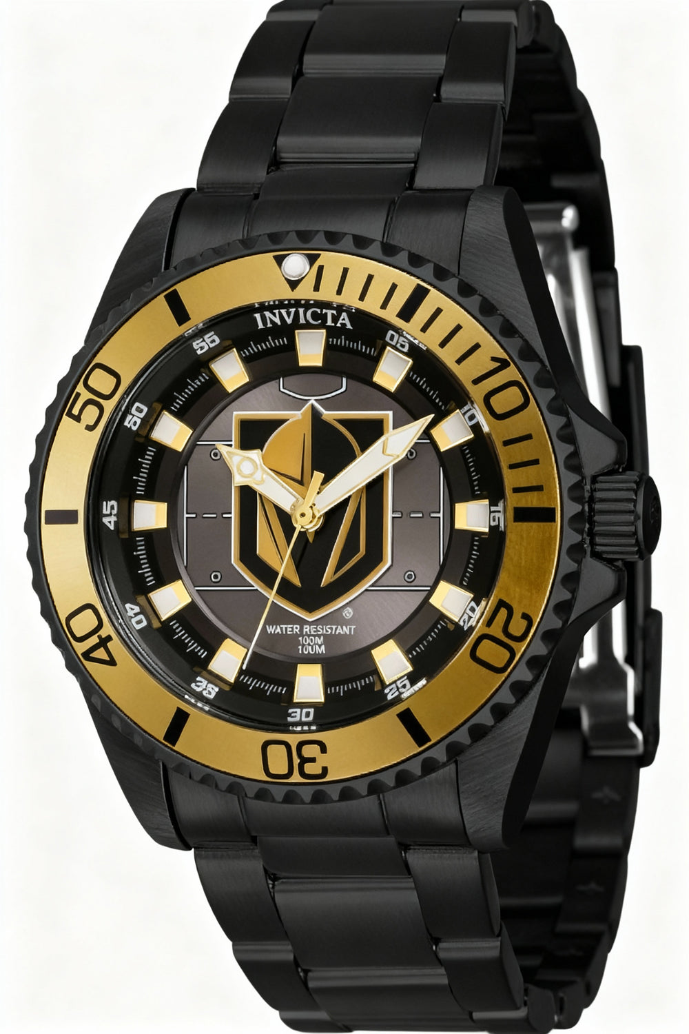 Reloj de pulsera Invicta 42209 NHL para mujer, de cuarzo, acero inoxidable, tono dorado y negro, 38 mm, resistente al agua