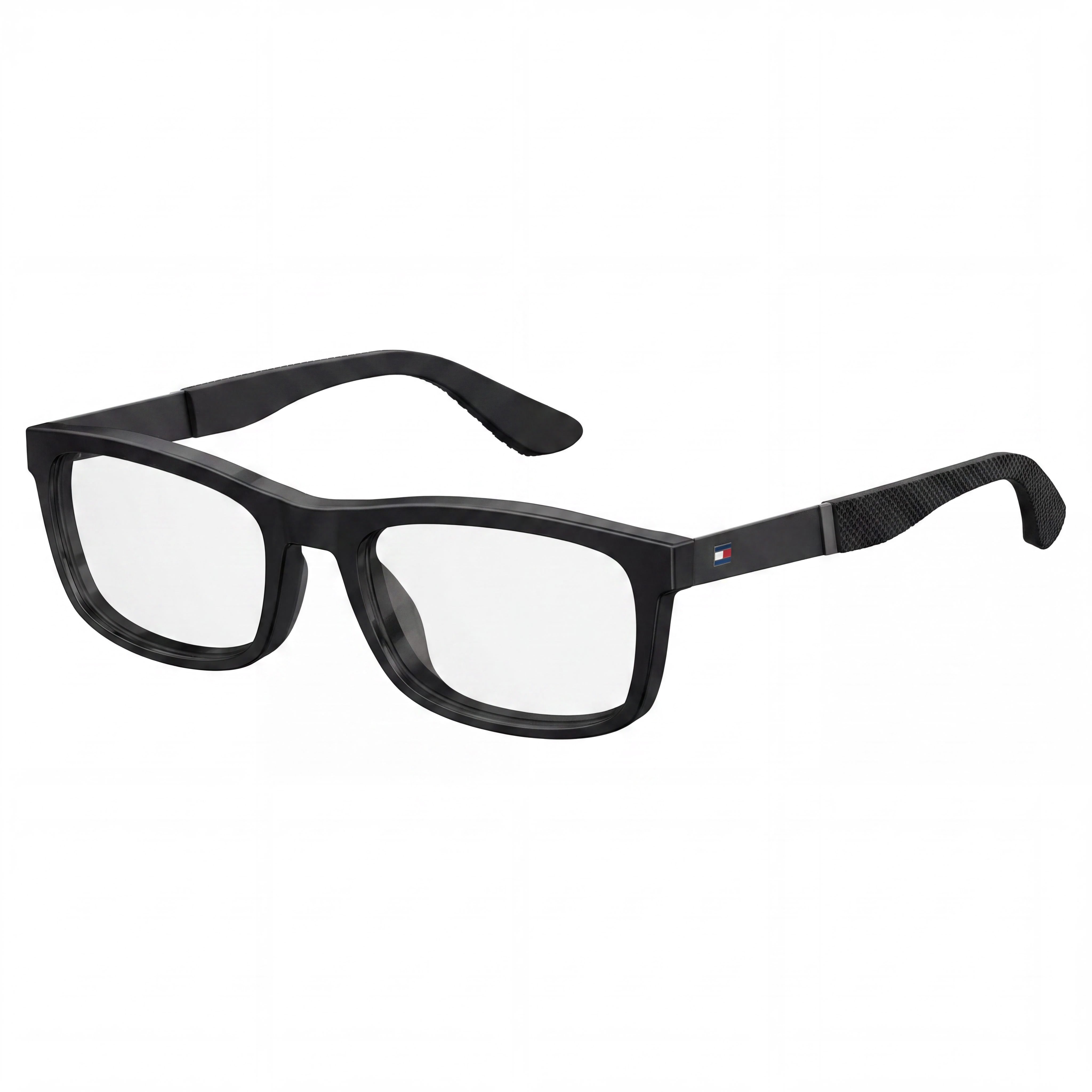 Gafas rectangulares Tommy Hilfiger Th 1522 para hombre, con montura de goma negra y lentes transparentes, 54 mm, Photo 1
