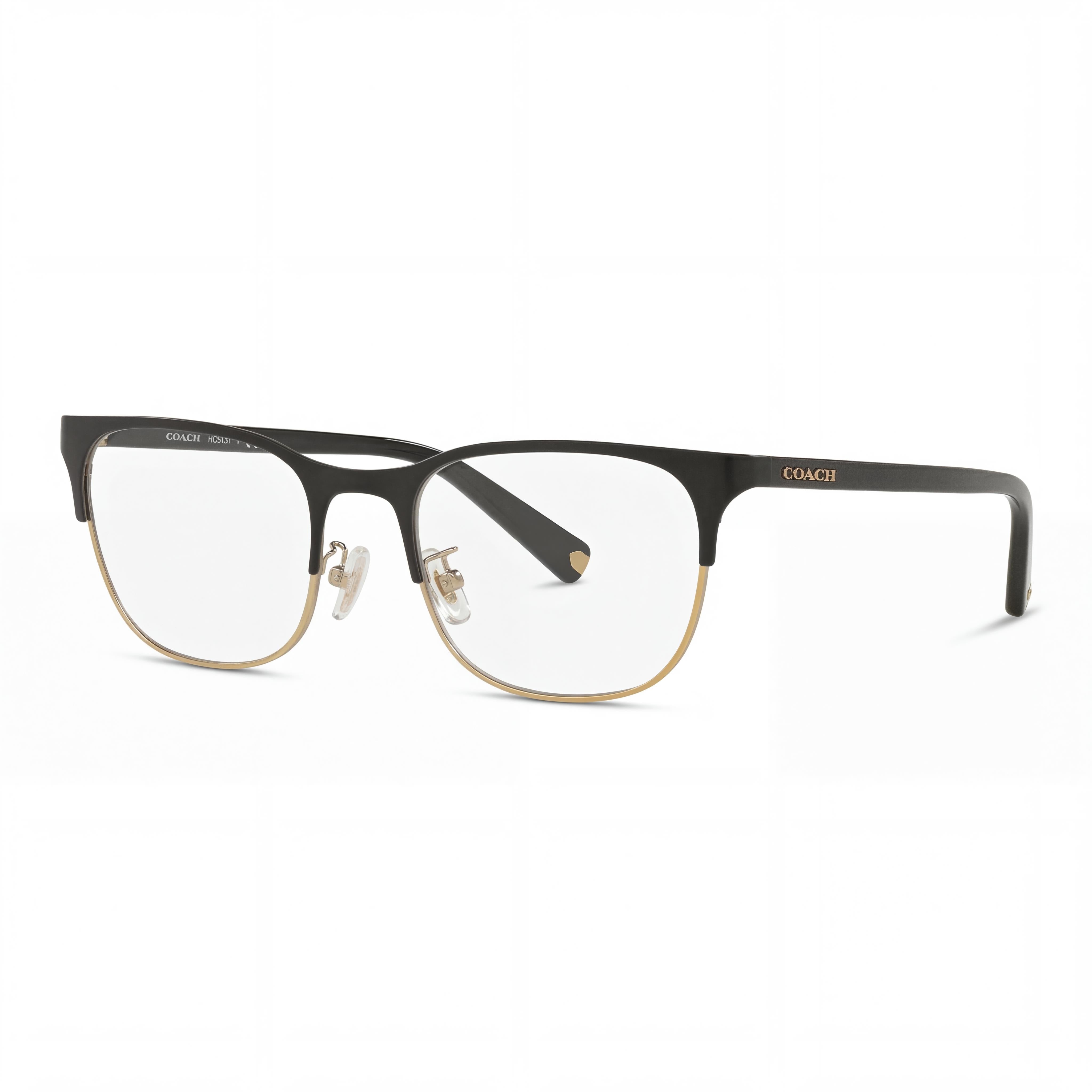 Gafas graduadas rectangulares metálicas Coach Hc5131 para mujer, negro y dorado, 51 mm, Photo 1