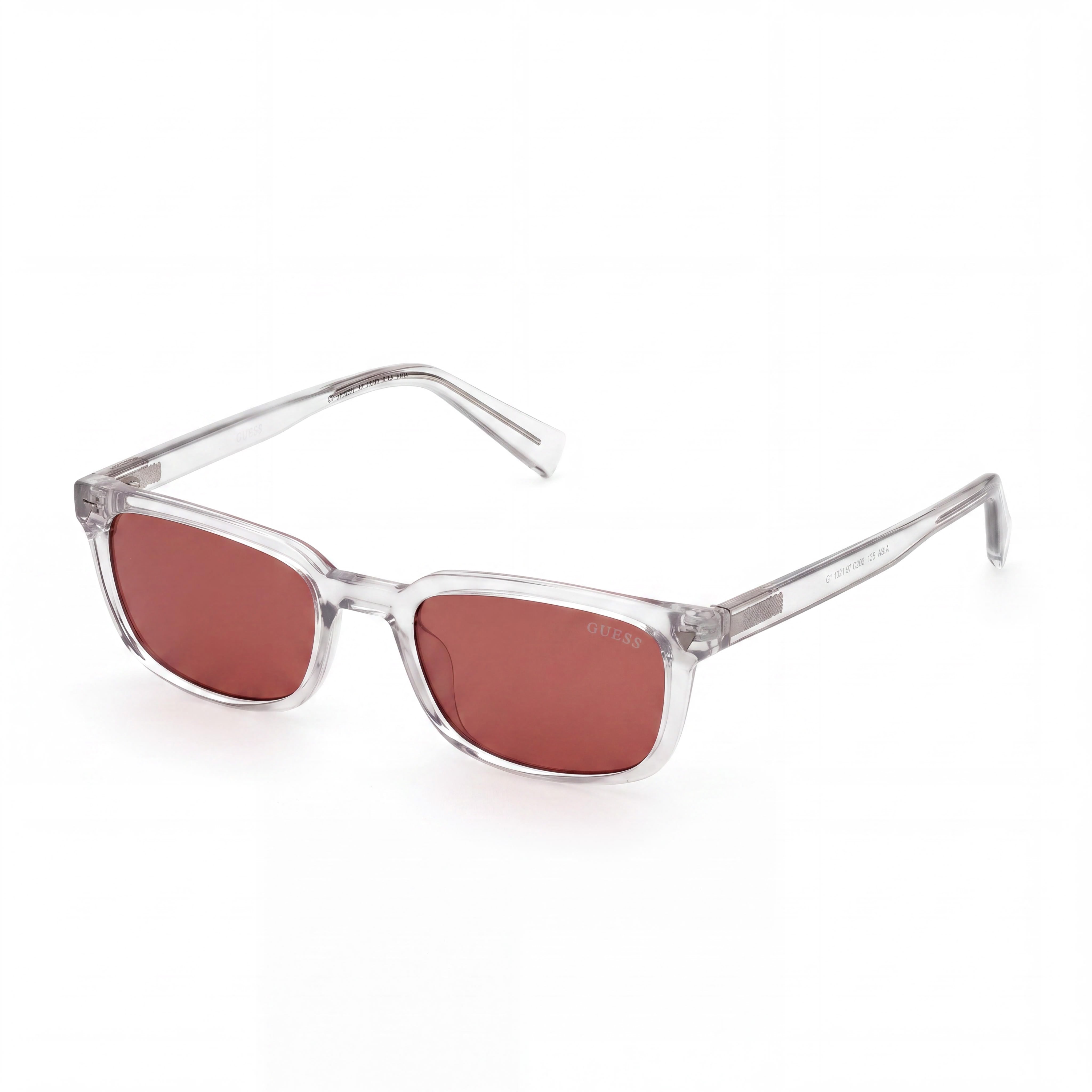 Gafas de sol GUESS unisex con protección UV, armazón rectangular de plástico gris con lentes de policarbonato marrones, 50 mm, Photo 1